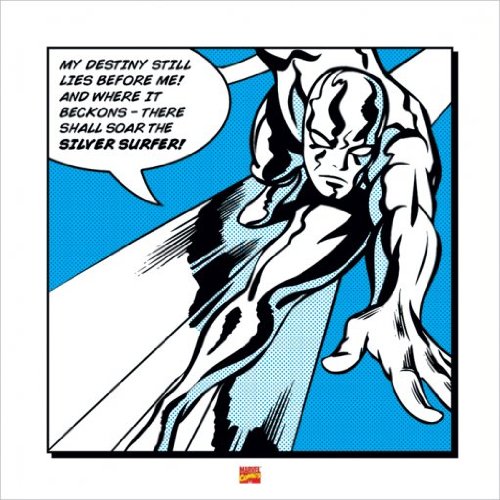 Silver Surfer Marvel Comics art print impression d'art carrée 40x40