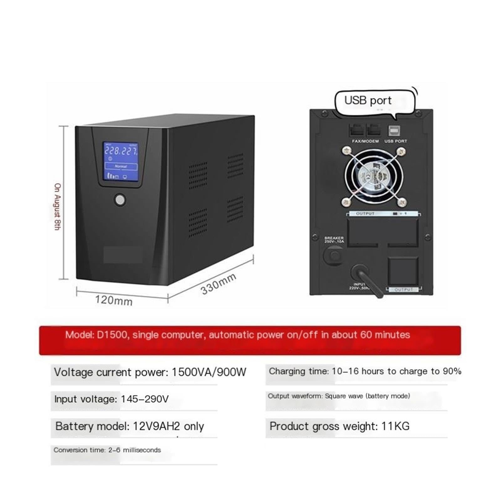 Gruppo di continuità UPS, UPS server D1500 da 900W 1500VA