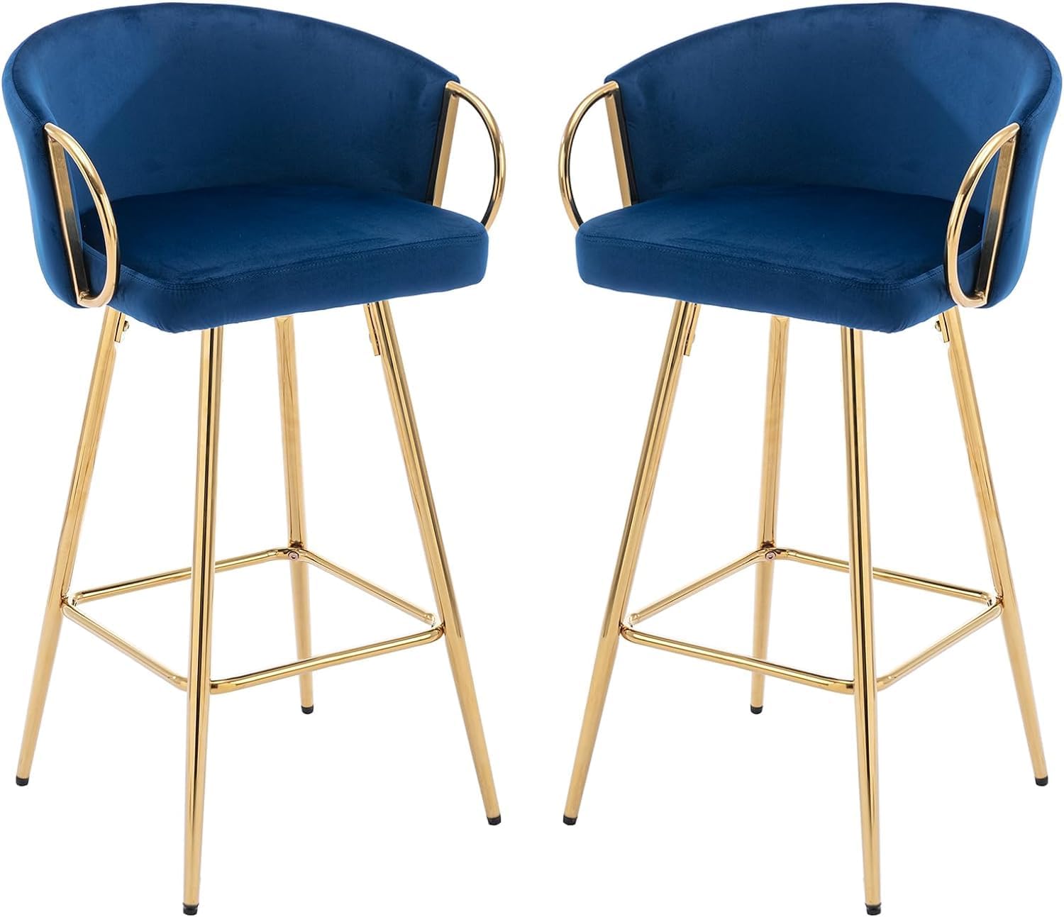 DecoraFlex 30 Inch Blue Bar Stools Set of 2, Modern Counter Height Bar Stools with