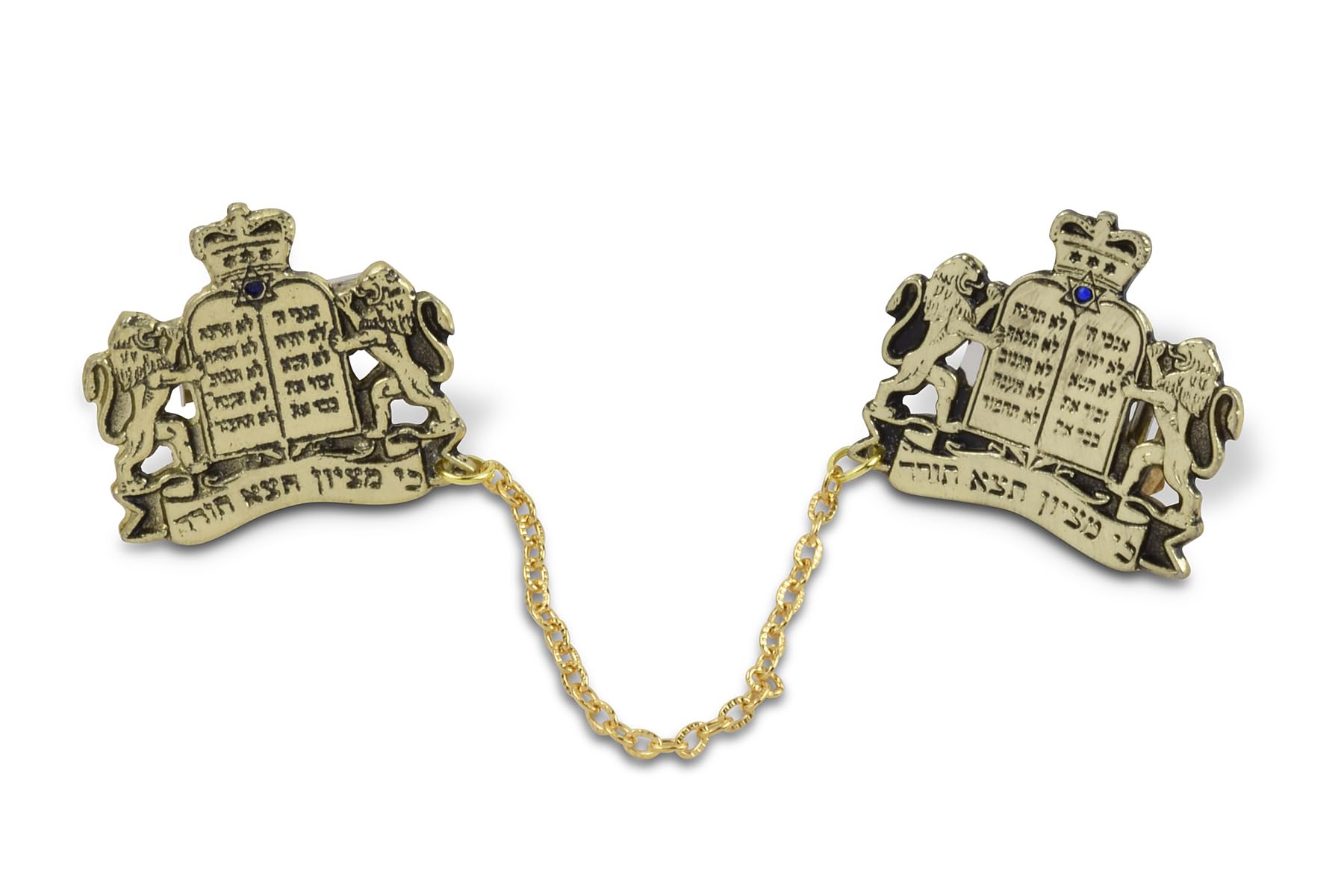 aJudaica Gold Plated Lions Tallit Clips
