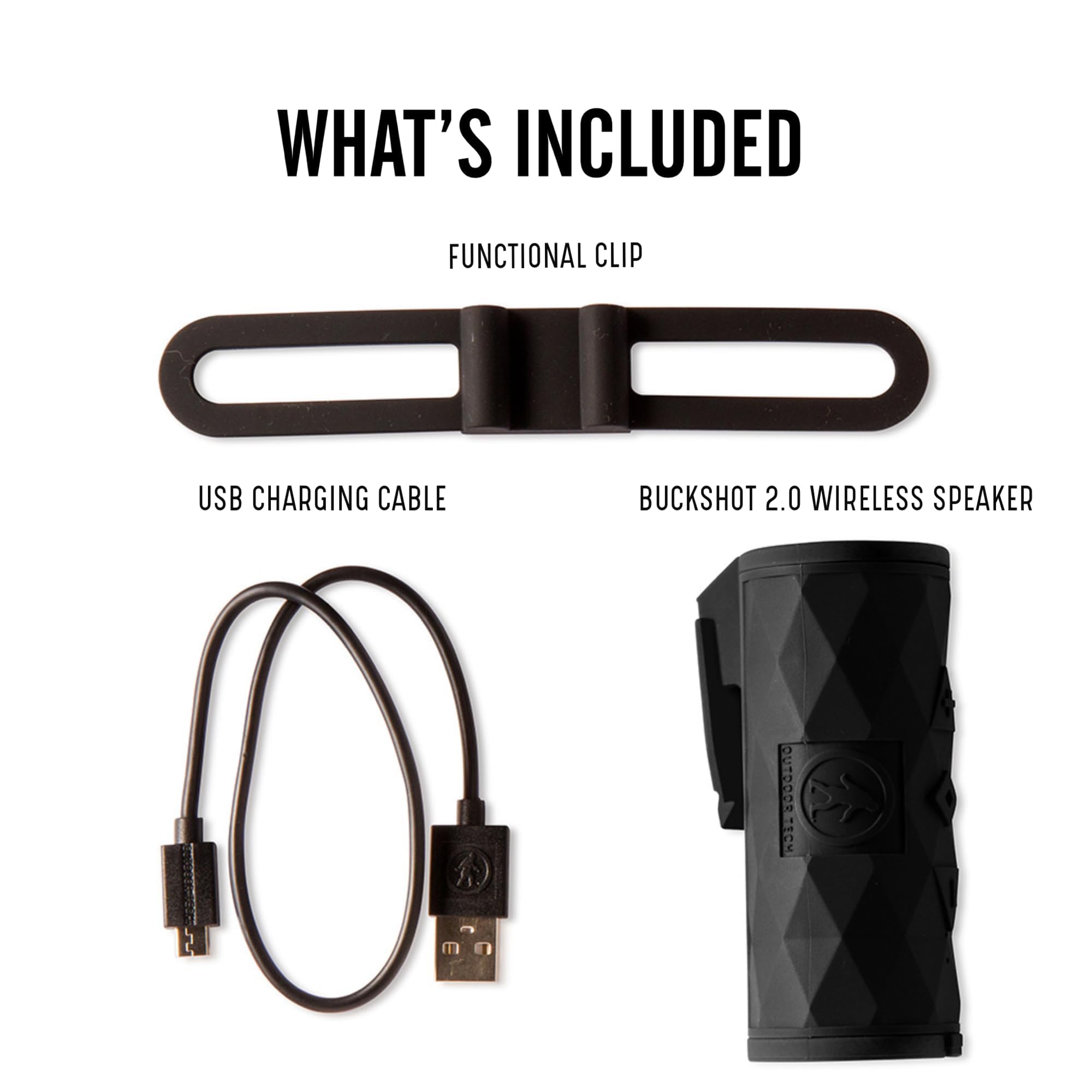 Outdoor Tech OT2301-B Buckshot 2.0, Altoparlante wireless resistente, impermeabile e ultraportatile (distanza 30 metri e batteria dalla durata di 24 ore), Nero