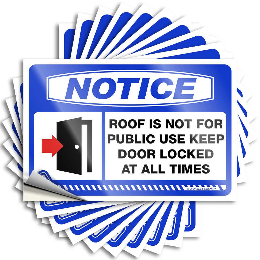 Signs Bar Man Cave Decor Magnetic Wall Waterproof Coating: Notice Roof is Not for Public Use Keep Door Locked At All Times Funny & Adult(6X9CM-10Pcs)