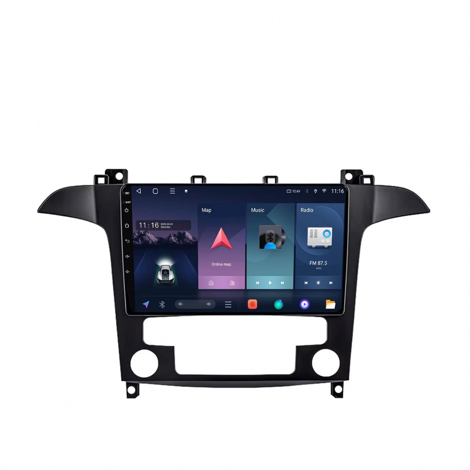 Pantalla de coche con Android Auto para Ford S-MAX 2007-2015, autorradio táctil con Bluetooth 8