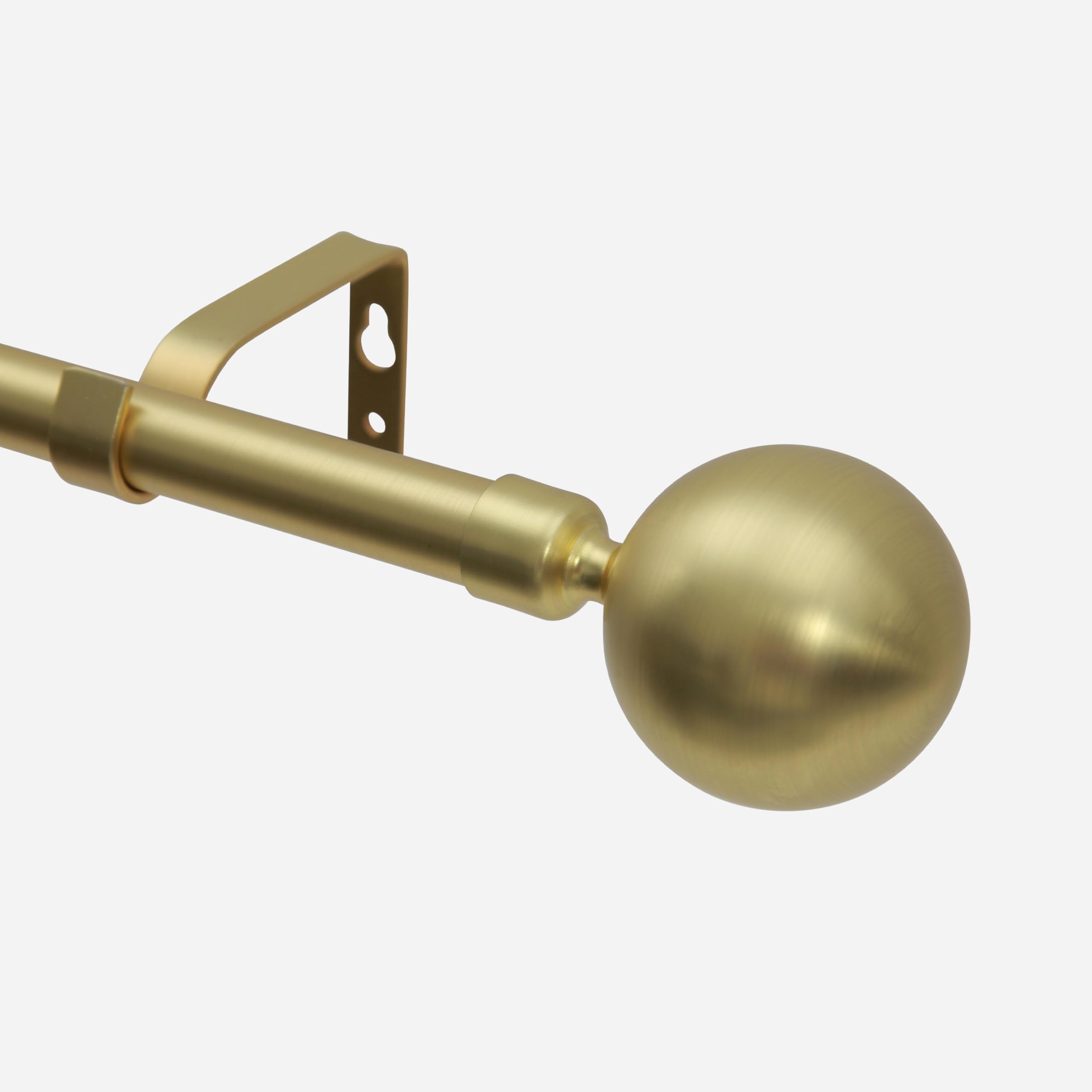Curtain Pole 76 cm to 316 cm (30" to 124") Gold Extendable Curtain Pole Curtain Rod With Ball finials