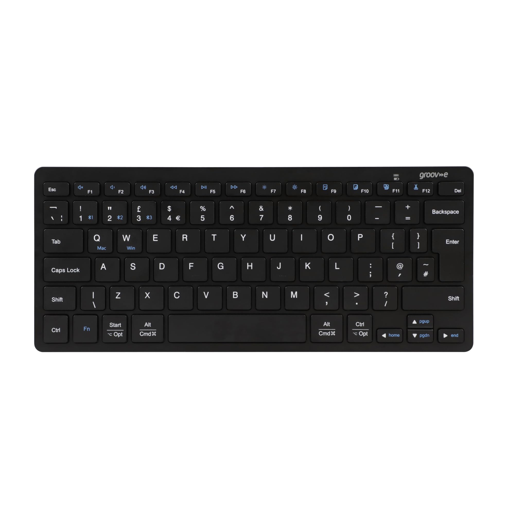 Groov-E Black Multi-Device Bluetooth Wireless Keyboard,