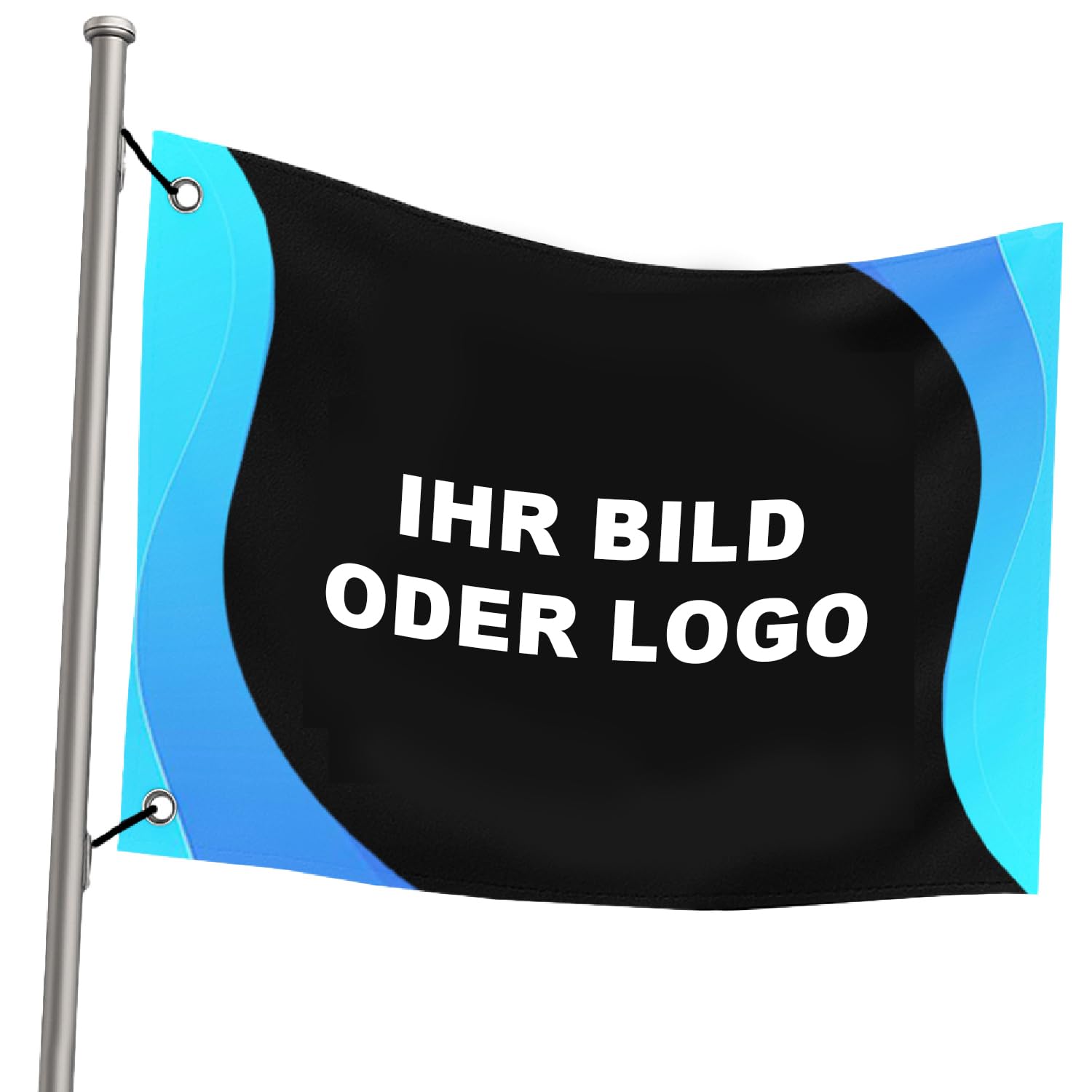 Personalizowana flaga do samodzielnego zaprojektowania z własnym zdjęciem/logo/tekstem/obrazem | Flaga odporna na warunki atmosferyczne i wytrzymała | 4 rozmiary do wyboru | 2 opcje montażu |