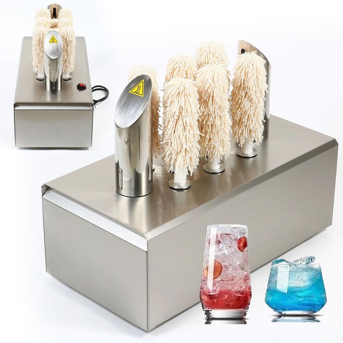 Lucidatrice Elettrica per Bicchieri, Testine in Microfibra Ad Alta Densitàe Lavabili, Base Antiscivolo, Rimuove d'Acqua e Impronte Digitali, Perfetta per Enoteche e Locali Notturni A8