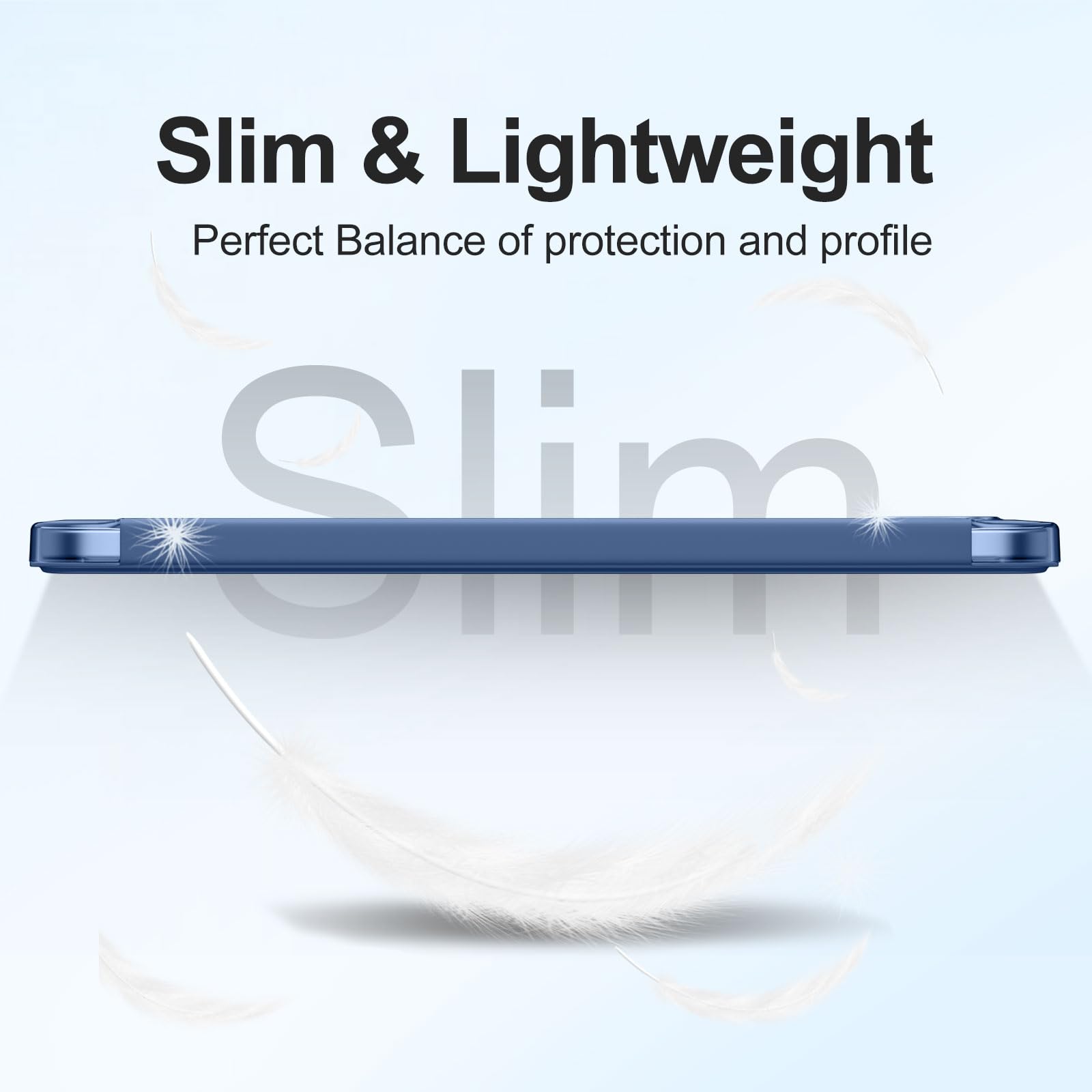 Case with Screen Protector for iPad A16 11th 10th Generation (2025/2022, 11/10.9 Inch), Slim Hard Translucent Back Full Protective Smart Cover for iPad 11, Auto Sleep/Wake, Sea Blue — view 8