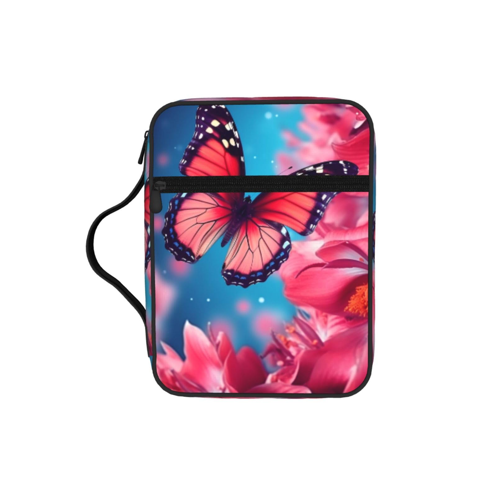 Flower Buttefly Bible Cover Case Waterproof Bible Bag With Handle Organizer Storage Book Cover For Bible Study