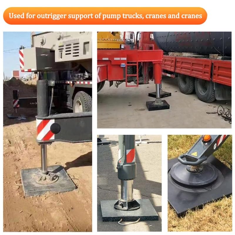 Strapazierfähige schwarze Gabelstapler-Ausleger-Pads, stapelbar, Wohnmobil-Wagenheber-Landepad für Kran, Anhänger, Wrecker, LKW, Maschinenbau, Stabilisator, Nivellierpads mit Griff, 50 x 50 x 5,1 cm