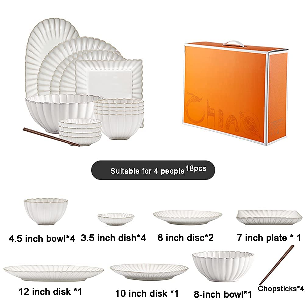 H3TF5J Zestaw stołowy porcelanowy, mikrofalowe i zmywarki Safe, 26 kawałków białego ceramicznego zastawy stołowej, zestaw do jadalni dla 4-6 osób, prezent ślubny parapet