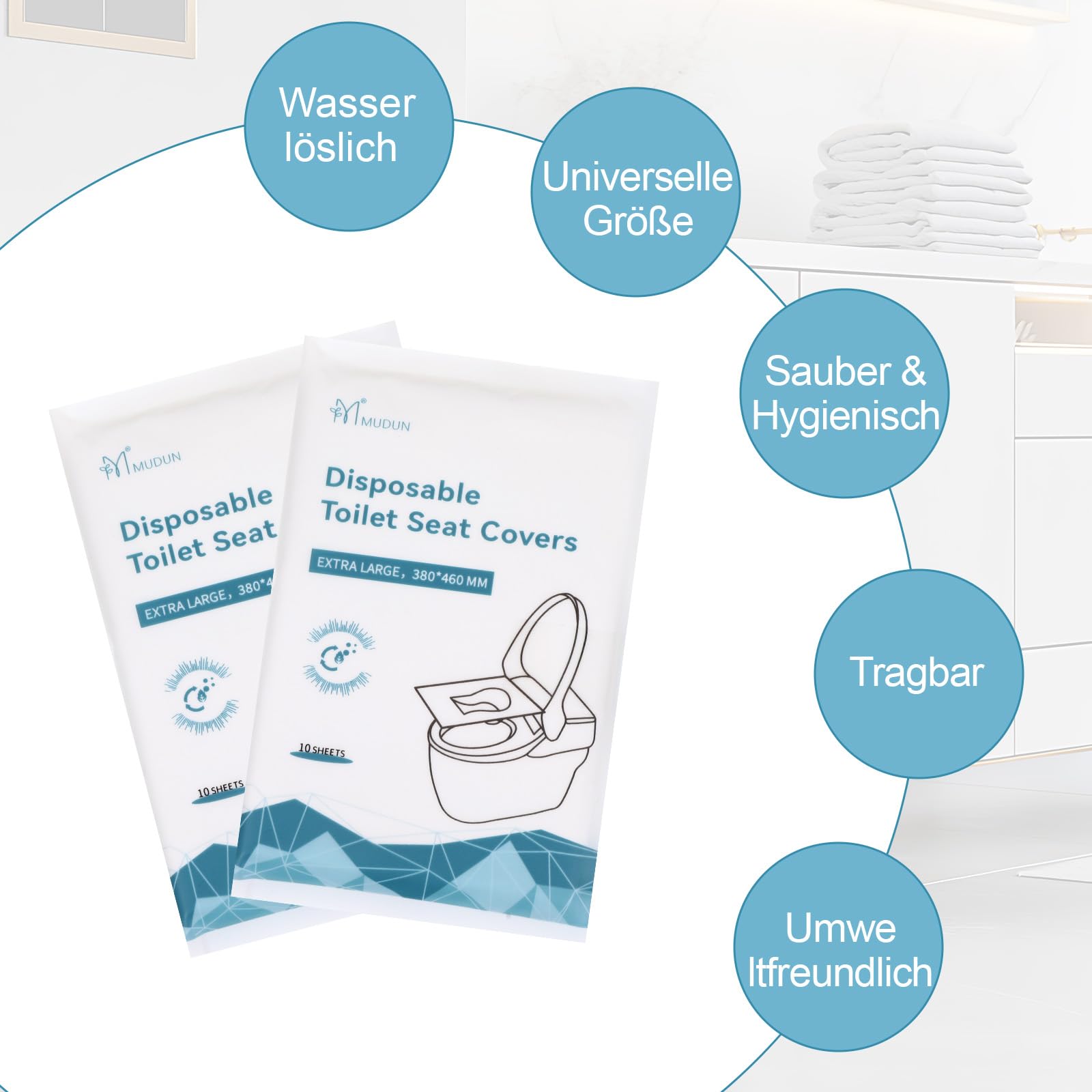 20 Stück Spülbare Toilettensitzauflagen Aus Zellstoff – Einweg-Schutz Für öffentliche Toiletten, Reisen Und Unterwegs – Hautfreundlich Und Biologisch Abbaubar