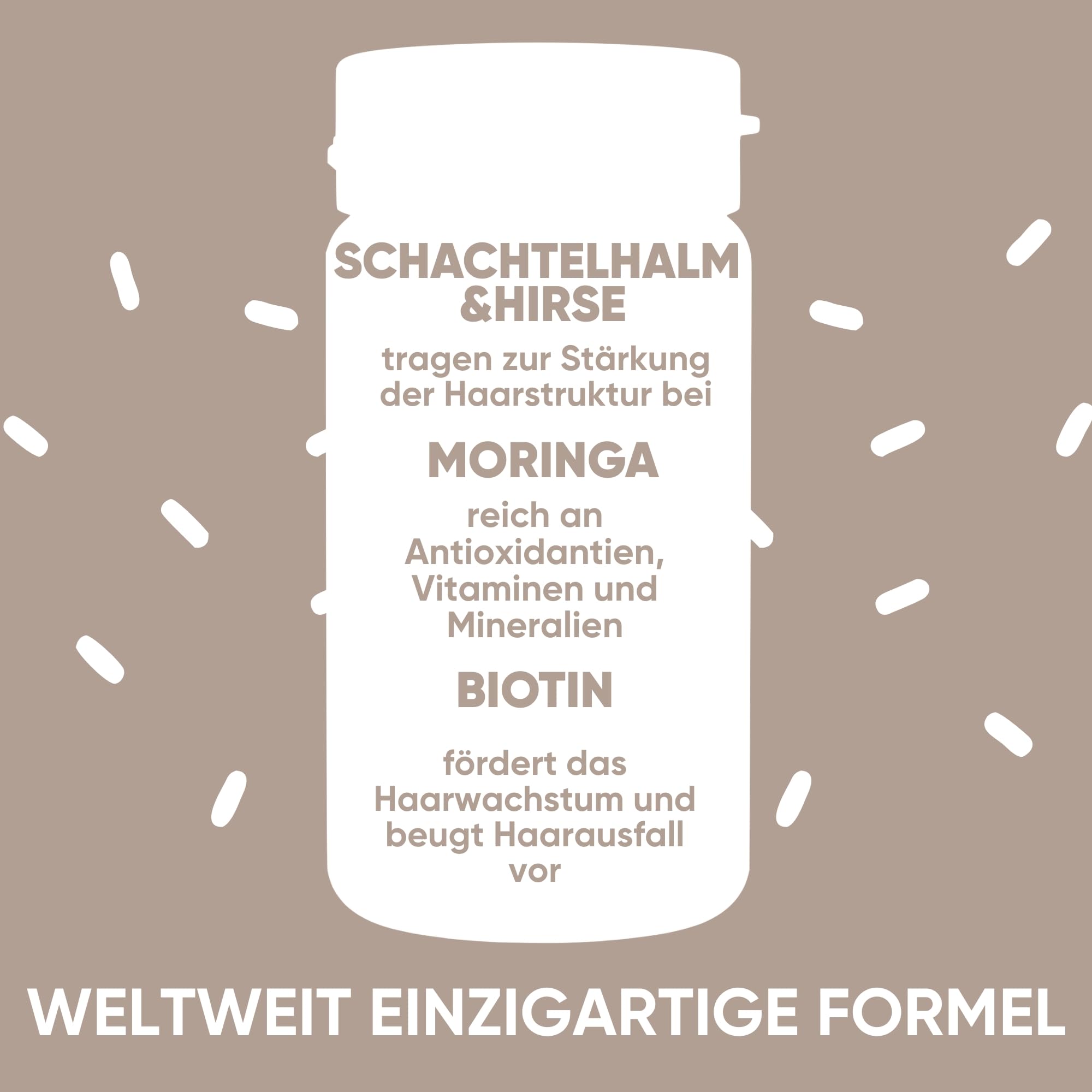 Haarwachstum Biotin Komplex 8 in 1 mit Zink, Selen, Kupfer, Schachtelhalm, Hirse, L Cystein & Bio Moringa – Gegen Haarausfall und für Schnelles Haarwachstum und gegen Haarausfall