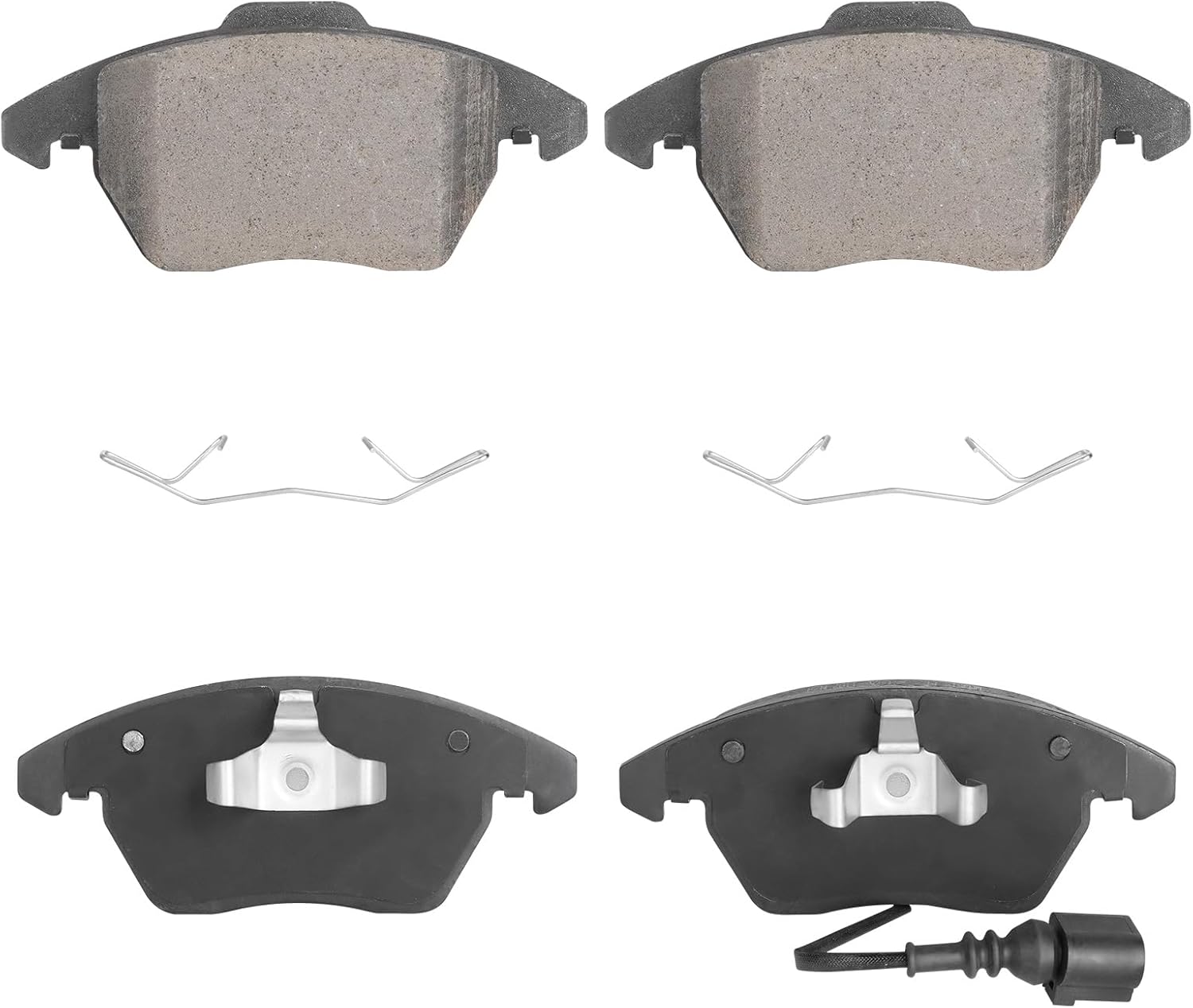 ILONPA Front Ceramic Disc Brake Pads Set for Volkswagen Jetta Passat Golf Beetle CC Eos GTI Rabbit, for Audi A3/A3 Quattro 2006-2013, for Audi TT 08 09, for Audi TT Quattro 09-15, 4PCS(With Hardware)