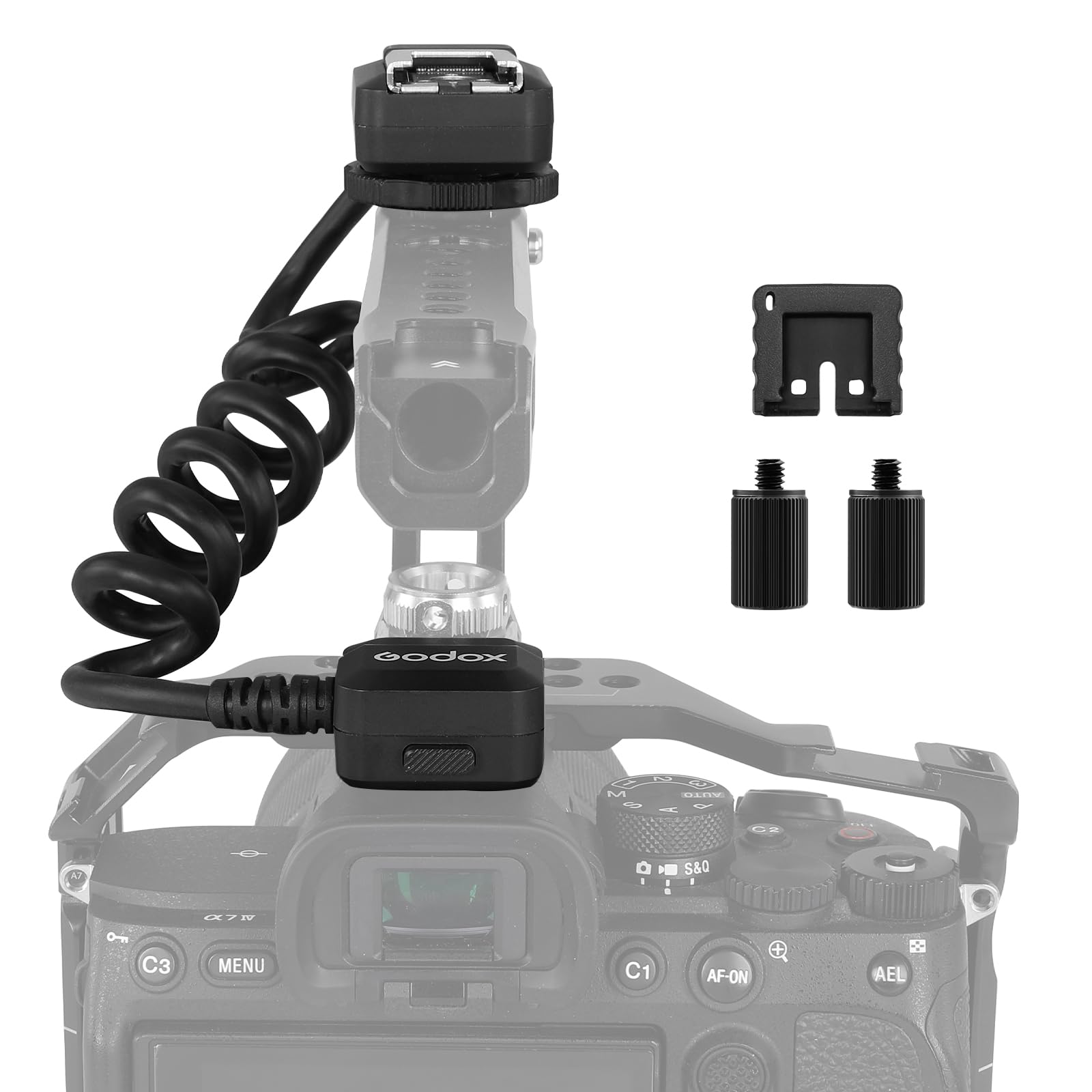 Godox Câble d'extension audio hors caméra pour appareils photo Sony A7R IV A7II A7III A7RII A7RIII A7SII A7 A7R A7S A6600 A6100 A6500 A6400 A6300 avec Multi Interface MI Shoe