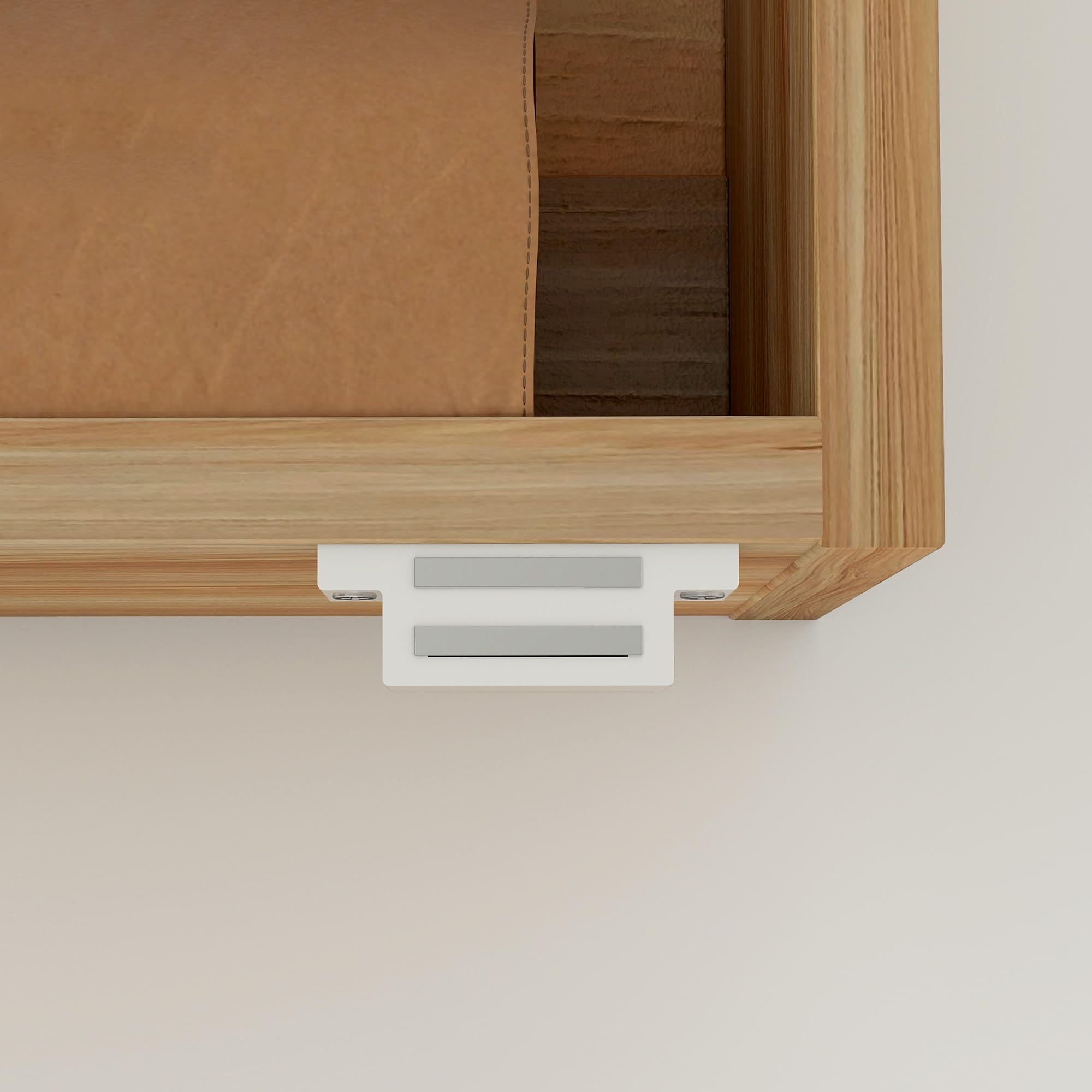 HOMCOM Mueble de baño con Espejo Ovalado, 45 x 90 cm, Muebles de baño Modernos, diseño sin Marco, Espejo con almacenaje, Madera Natural