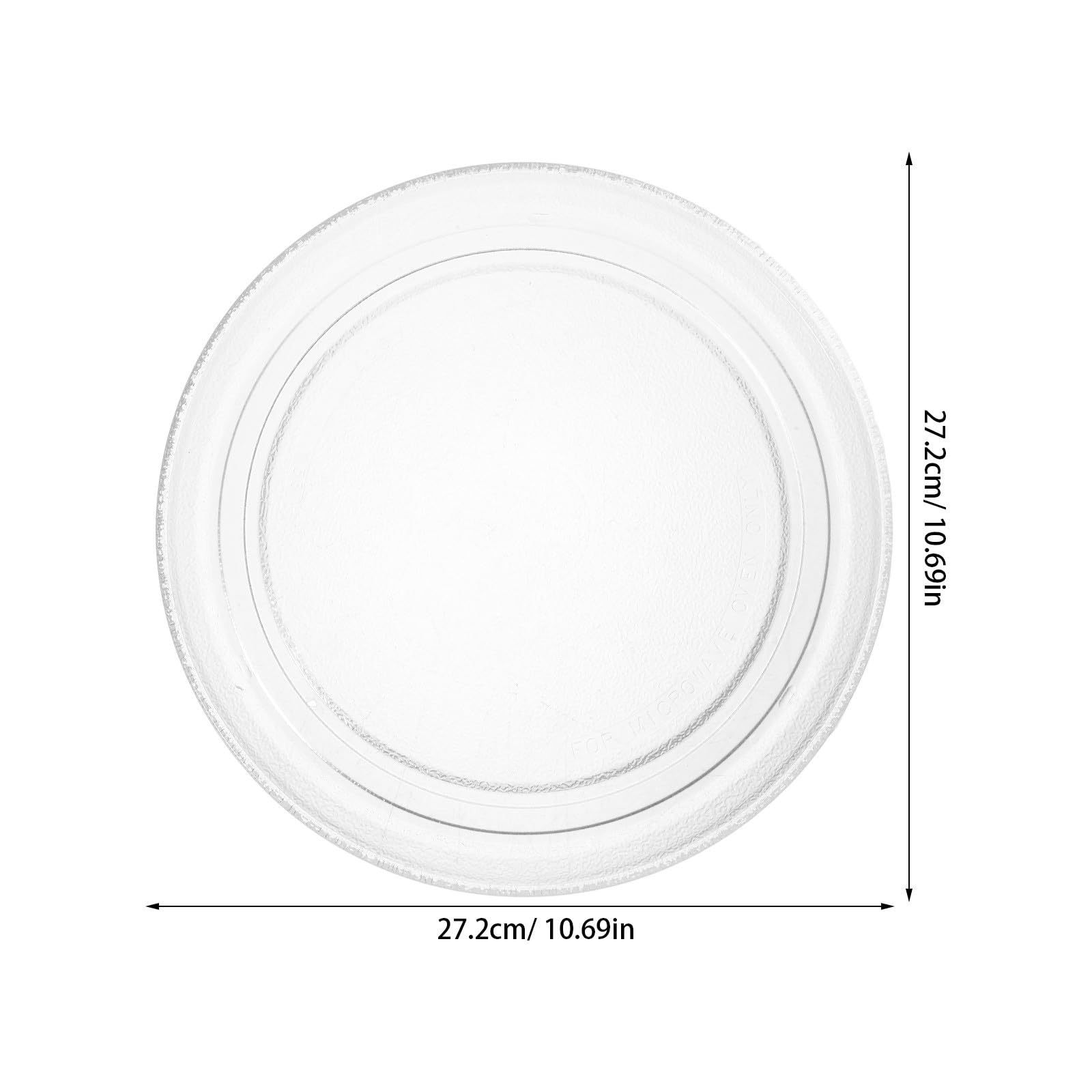 Plato de Vidrio para Microondas 27.2 Cm Fondo Plano y Soporte Giratorio, Resistente Calentamiento Uniforme para Preparación de Alimentos en Cocina
