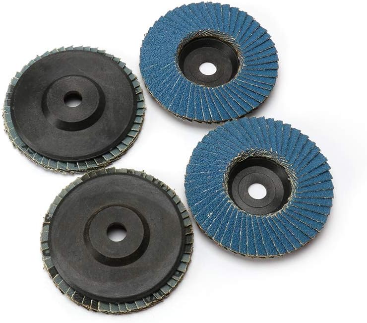 3" 80 Grit High Density Flap Disc Plastic Cap Abrasive Grinding Wheels for Angle Grinder, 10-Pack, Blue