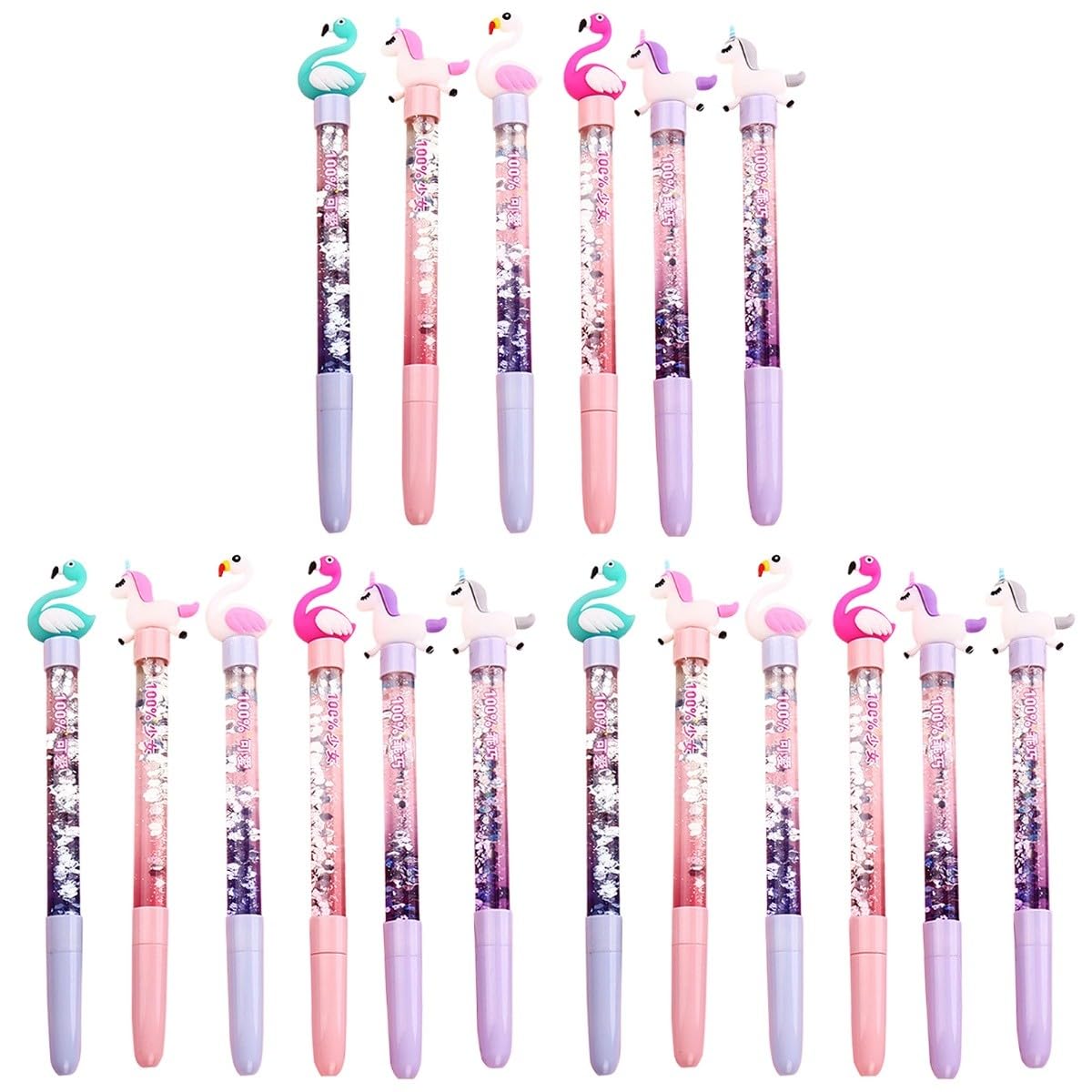 Operitacx 18pièces Stylo à Gel Créatif Licorne Et Cygne Lot De Écriture Fluide Design Kawaii Stylo Effaçable Fournitures Scolaires Pour Adolescents
