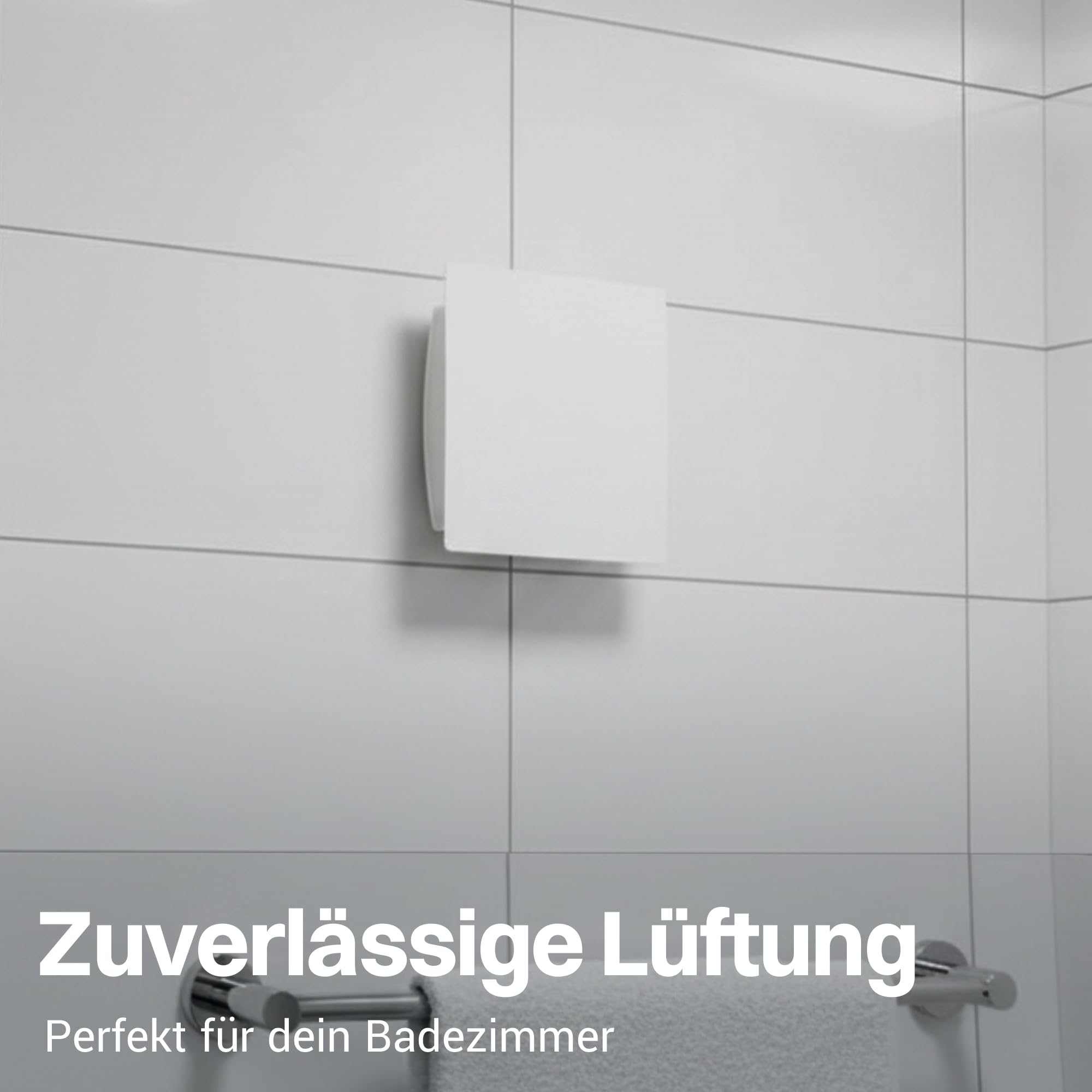Intratec PUROVENT PRO Badlüfter mit Feuchtigkeitssensor – IPX4 Lüfter 100mm 98m³/h 37dB 230V Bad Badezimmer für einfache Wand- & Deckenmonatge – 160 x 98 x 98mm