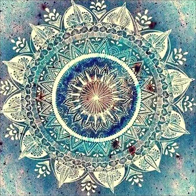 Eiazuiks Diamond Painting Kits for Adults, 5D Full Drill Diamond Art Mandala Round Diamond Dots Gem Arts Suitable for Home Wall Decoration 12x18in