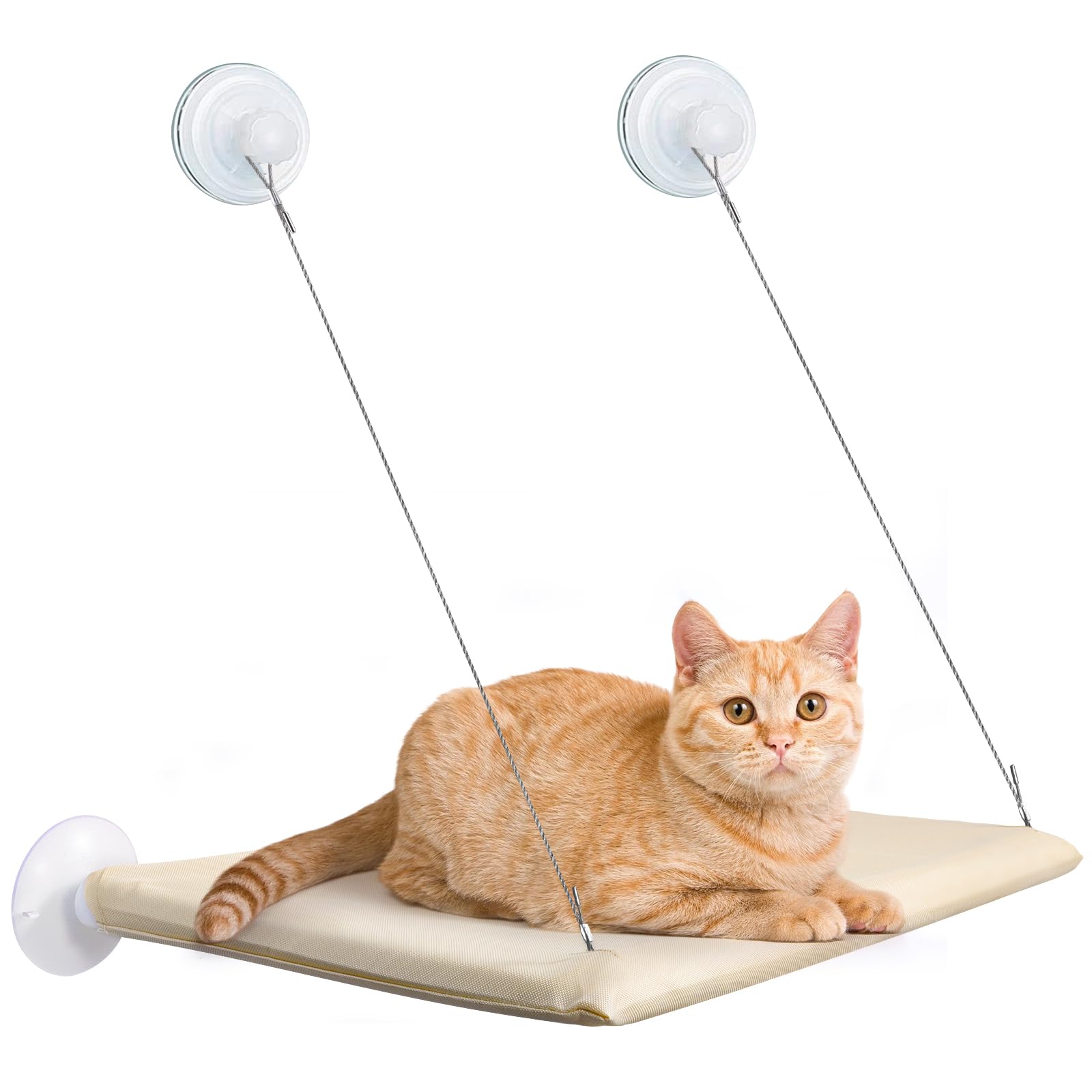 Cirulli Hamaca de Ventana para Gato, Cama Colgante de Interior Reclinable para Gatos de hasta 25kg, Grande para Siesta y Tomar el Sol