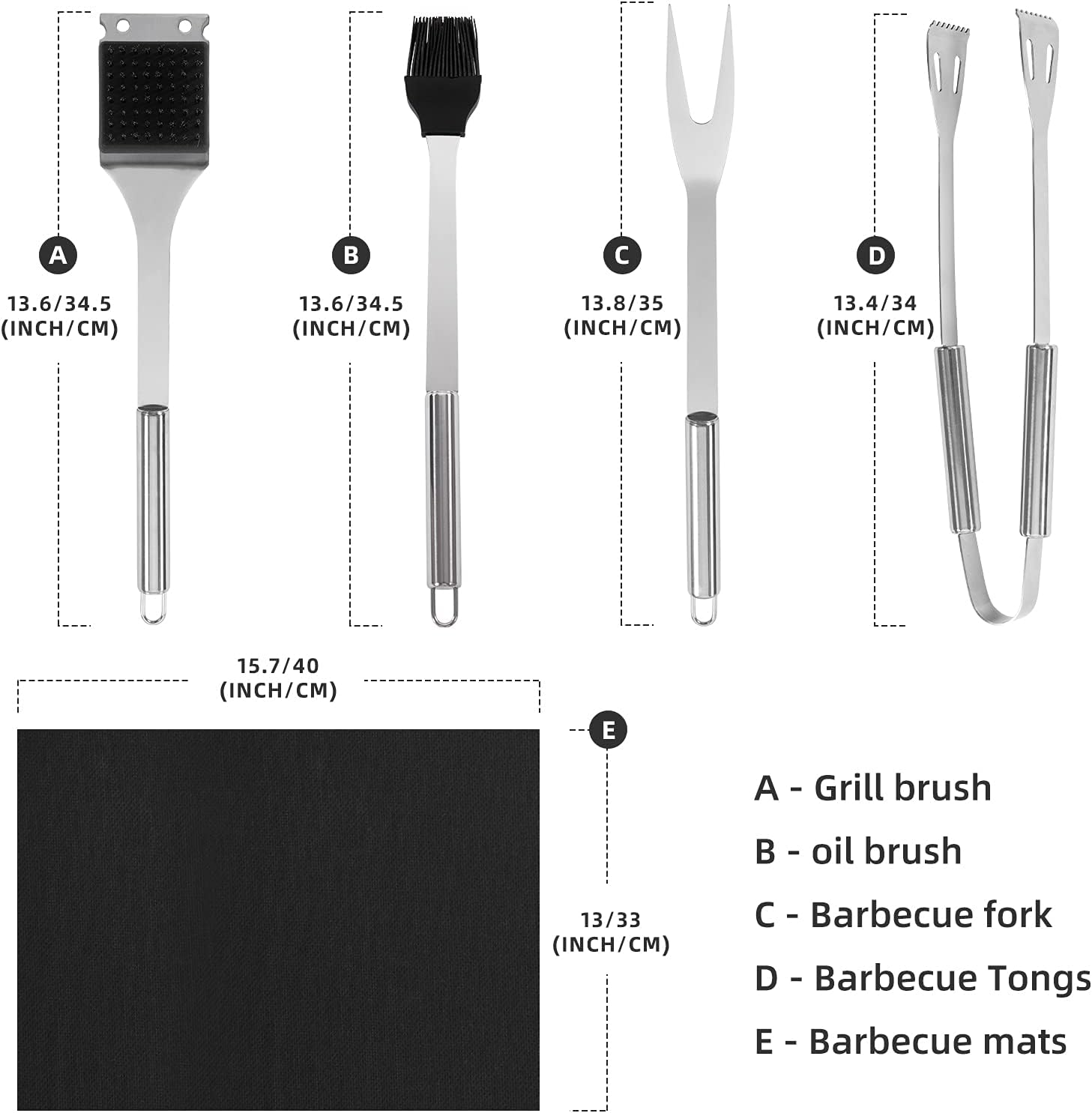 Homcosan 25PCS BBQ Grill Tools Set with Carry Case,Heavy Duty Stainless Steel BBQ Accessories,Camping Barbecue Grill Utensils Set Birthday Gift for Men Barbecue Tools for Father’s Day : Everything Else