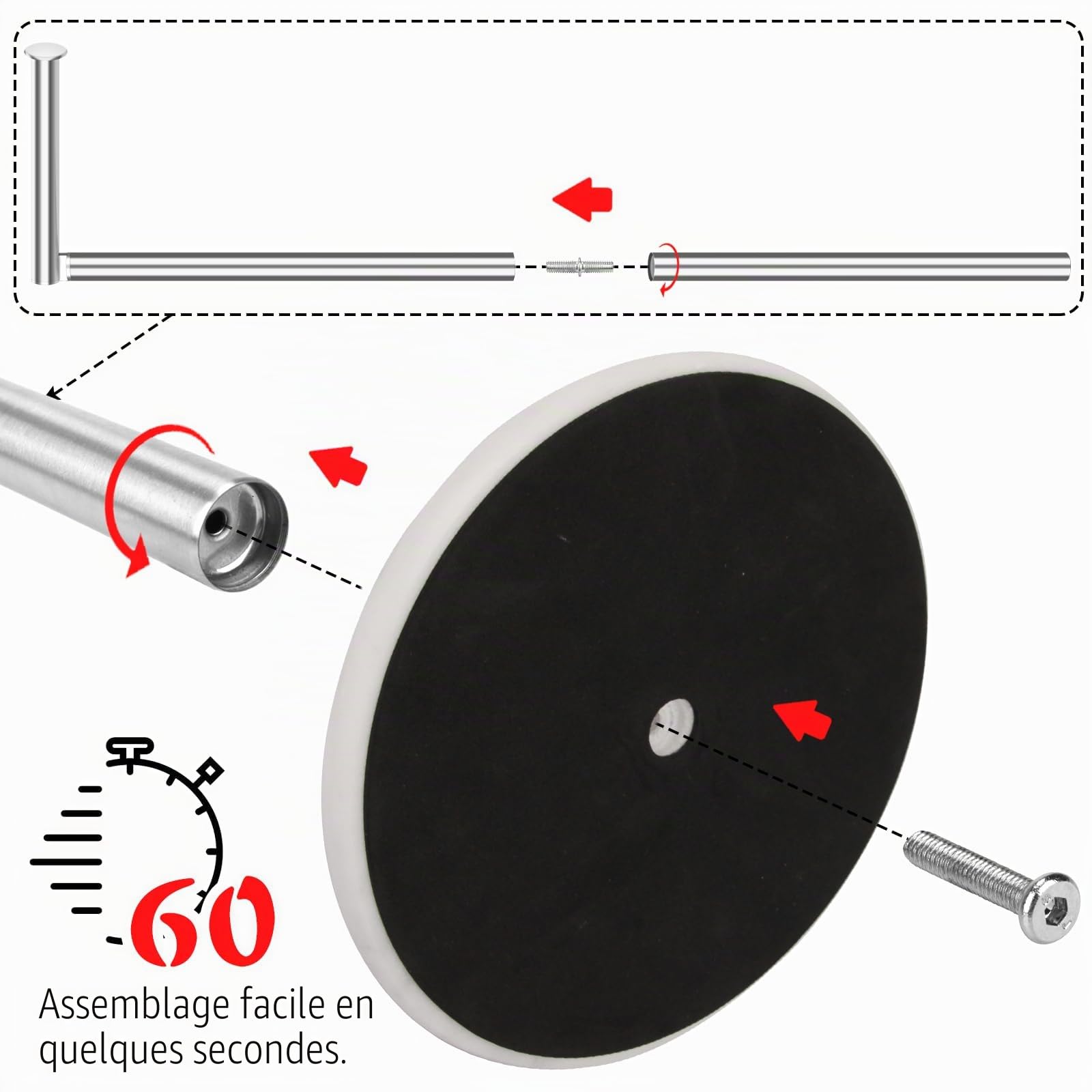 Support de Papier Toilette avec Base en marbre, Base en Pierre Naturelle, Rangement de Papier de Soie avec réserve, Espace argenté pour 4 Rouleaux de Salle de Bain/Cuisine