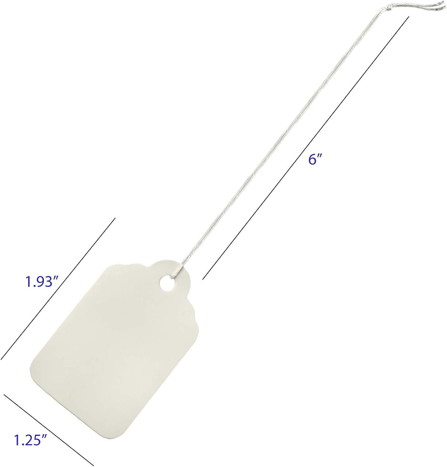 GILLRAJ MILAN Price Tags with Strings Attached Pack of 1000 Size 1.93"x 1.25" White Blank Writable Price Name Labels for Gift Jewelry Clothing Small Paper Hang Tags : Office Products