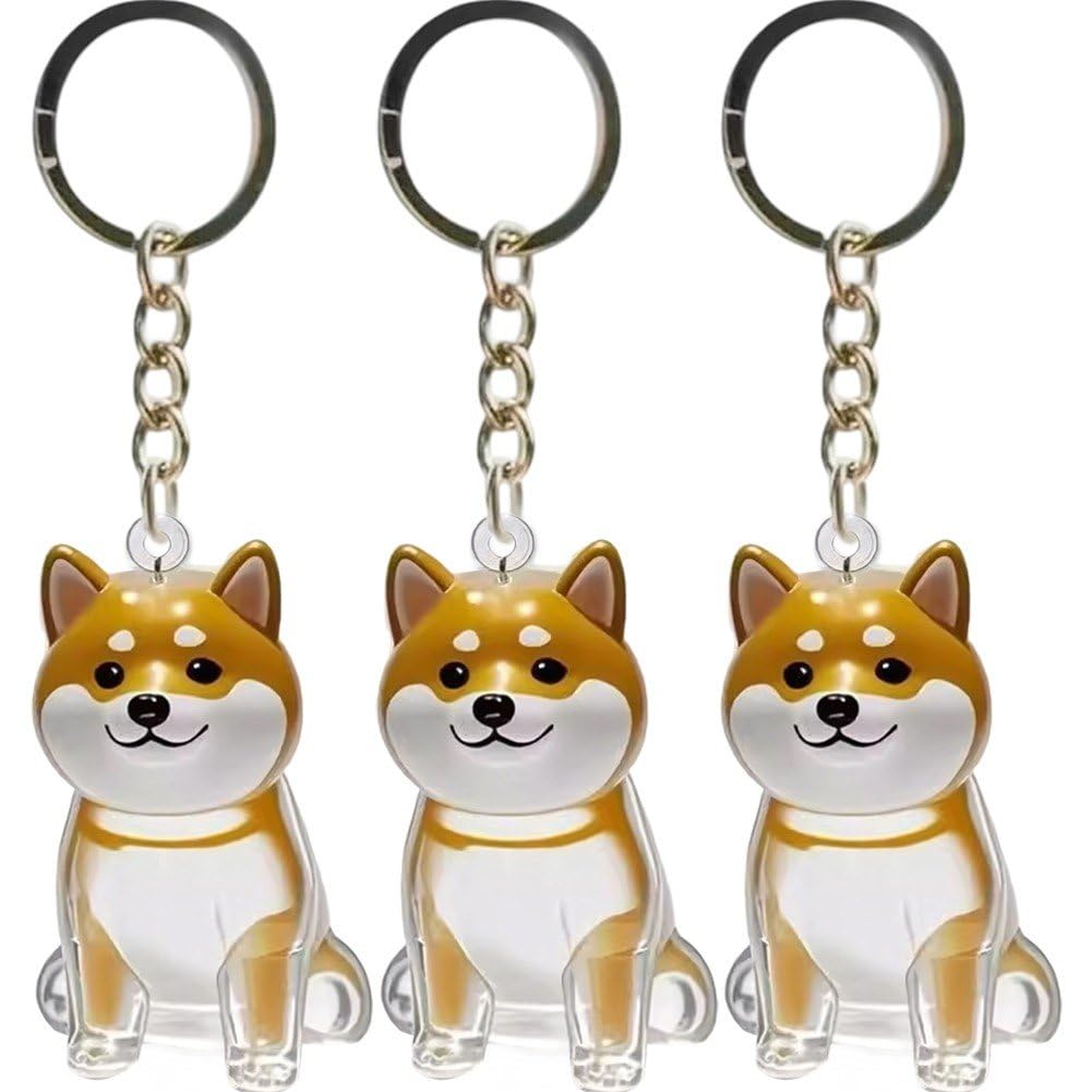 Baokuan 3pcs Pet Memorial Hair Collector Keychain, Dog Shape Storage Bottle, Diy Pet Collection Capsule