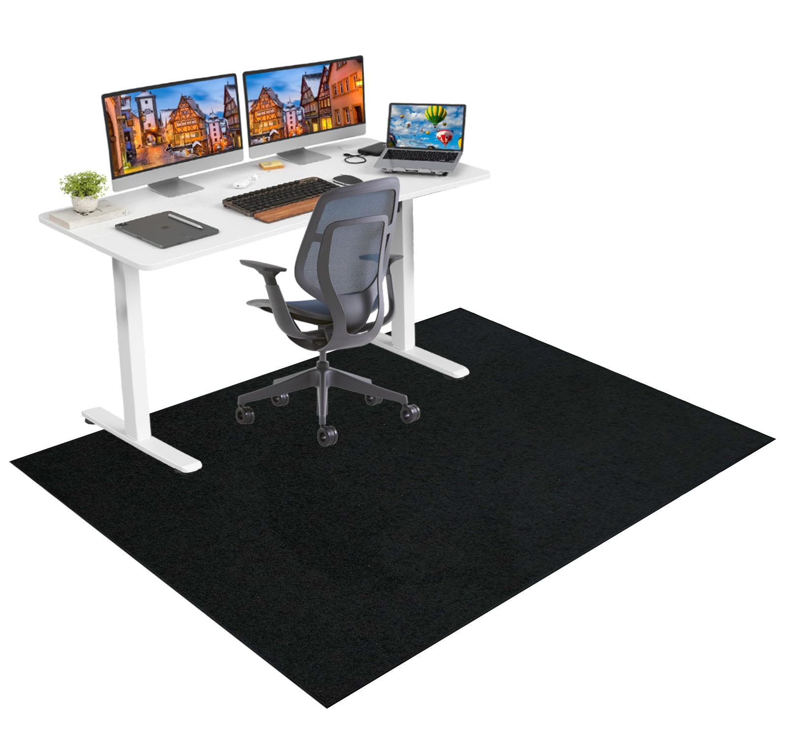 Tapis de Chaise Gaming Tapis de Sol Bureau 180 x 200 cm Tapis Protection de Sol en Bois Dur Tapis de Chaise Roulante Tapis Protège-Sol pour Sols Durs Tapis Gaming Sol pour Parquet et Carrelage