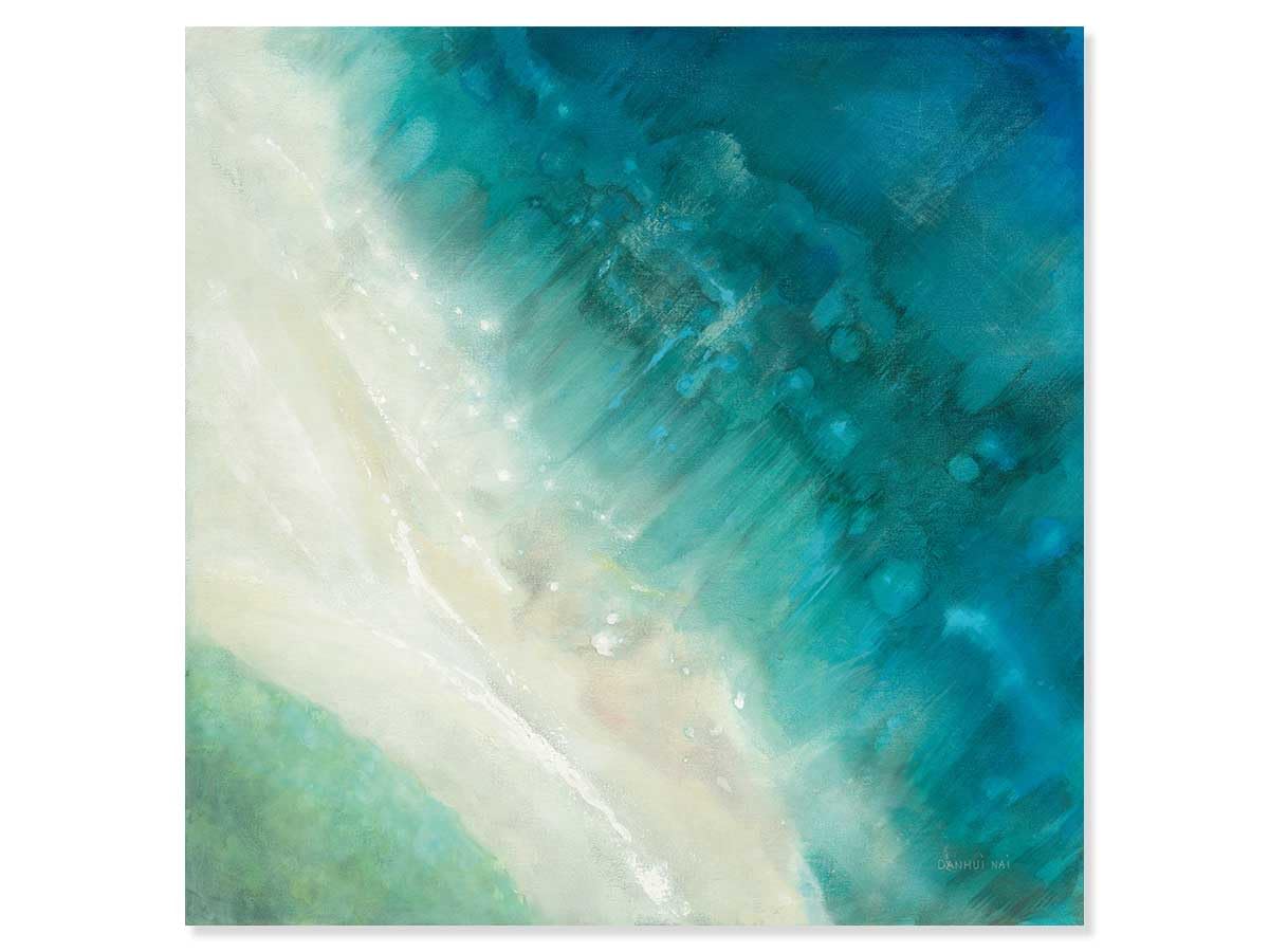 Tableau déco plage bleue d'exception avec toile imprimée haute définition 80x80