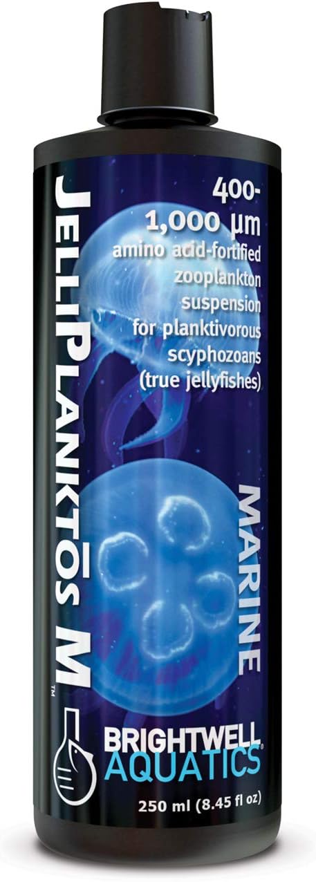 Brightwell Aquatics Jelliplanktos M - Zooplankton Feeding Suspension for Jellyfish, Amino Acid Fortified, 400-1000 Micrometer Size, 500 ml