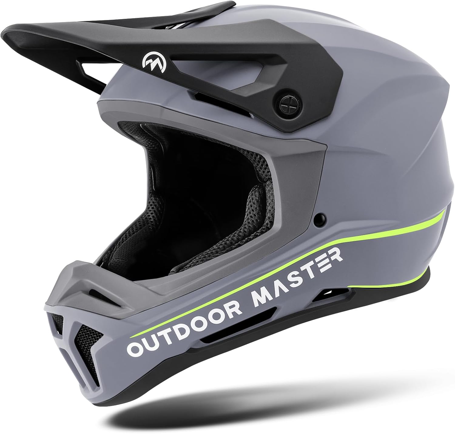 OutdoorMaster Full Face Mountain Bike Helmet for Men & Women - Durable, Impact Resistant, Ventilated, Adjustable Visor - Downhill Race BMX MTB Helmet
