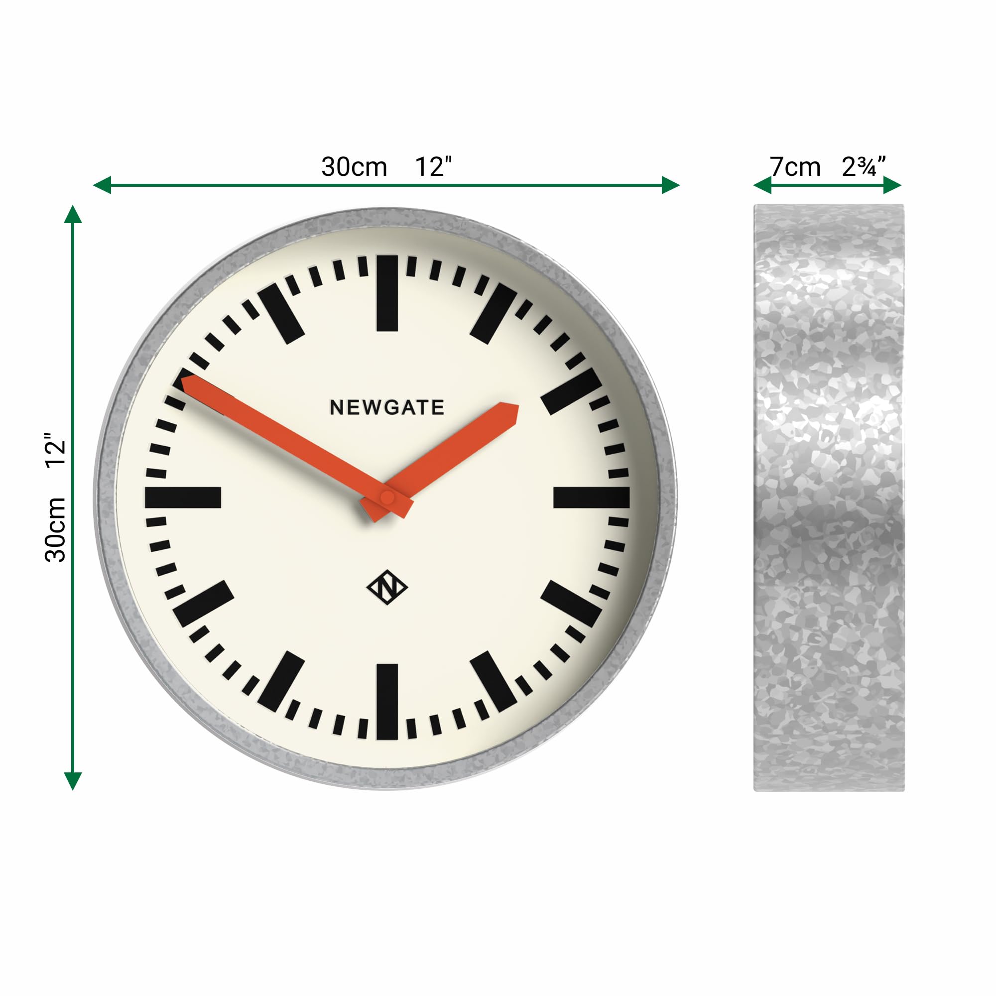 NEWGATE® Luggage wall clock, Pumpkin Orange, 30 x 30 x 7 cm - Image 3