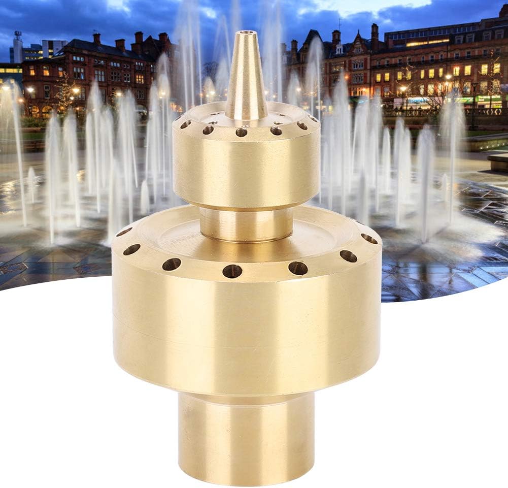 Fountain Nozzle Heads, Copper Water Fountain Nozzle Spray Multi Direction Jet Pond Fountain Water Spray Sprinkler Head for Swimming Pool Garden Park Outdoor Decorations Accessories (1 inch dn25)
