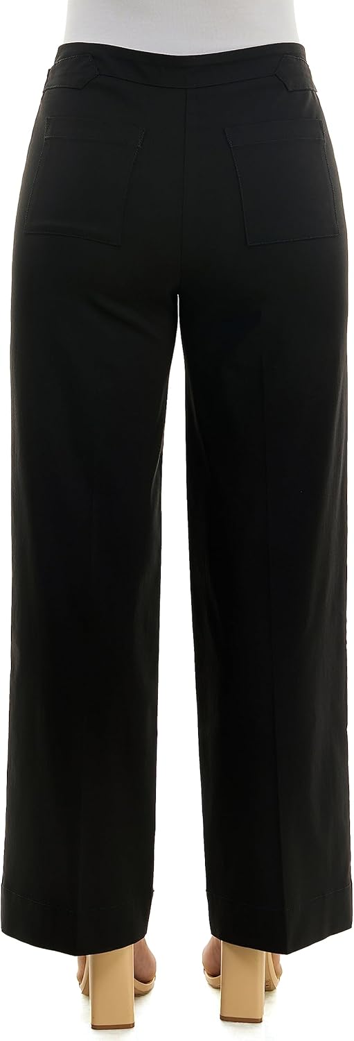 Zac & Rachel Womens Pull on Millennium Wide Leg Pant W/Hardware Waist TabsPants - Image 4