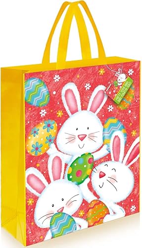 Miniatura 1 de Unique Bolsa de plástico Happy Easter Bunny de 13 x 11 pulgadas, multicolor