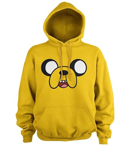 Adventure Time Licenciado Oficialmente Jake The Dog Sudaderas con Capucha (Dorado), Medium
