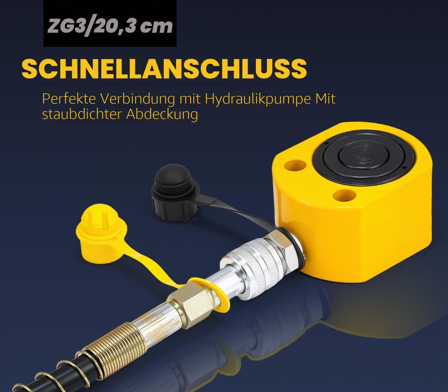 CGOLDENWALL Hydraulikzylinder 20T Professioneller Zweiteiliger, Ultradünner Leicht, Gesamthub 30mm für Gebäude und Brücken (DFPY-20T)