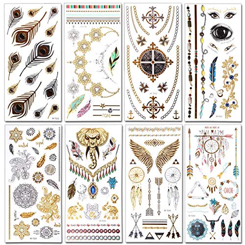 Temporäre Tattoos AniSqui Waterproof, 20 Blatt Tattooaufkleber