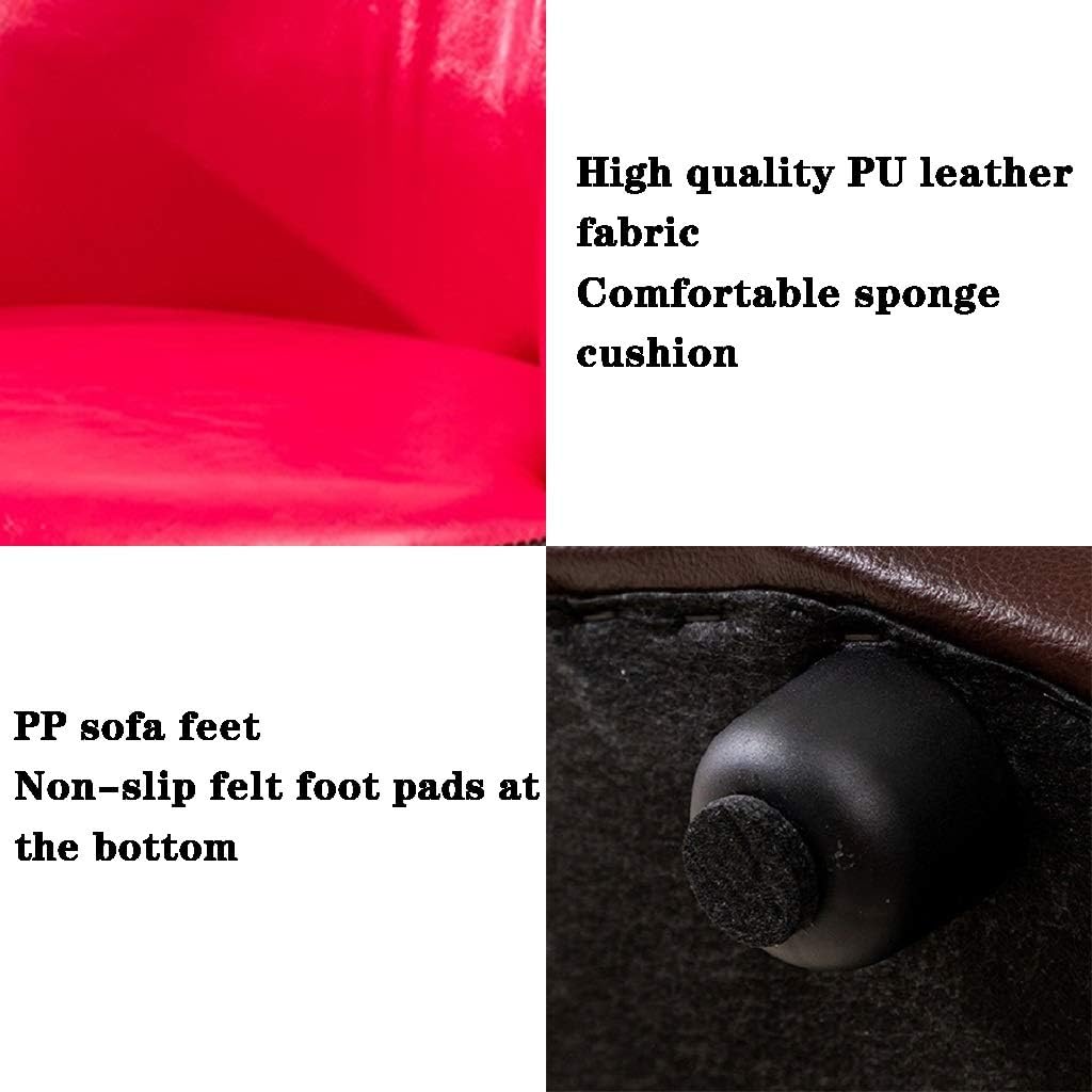 Couch Sofa Chair for Boys Simple Bedroom Small Bright PU Leather Armchair Princess Entertainment Game Rest Sofa Chair Load-Bearing 90kg (Color : Blue Size: 515045cm) (Rose Red 51 * 50 * 45cm)