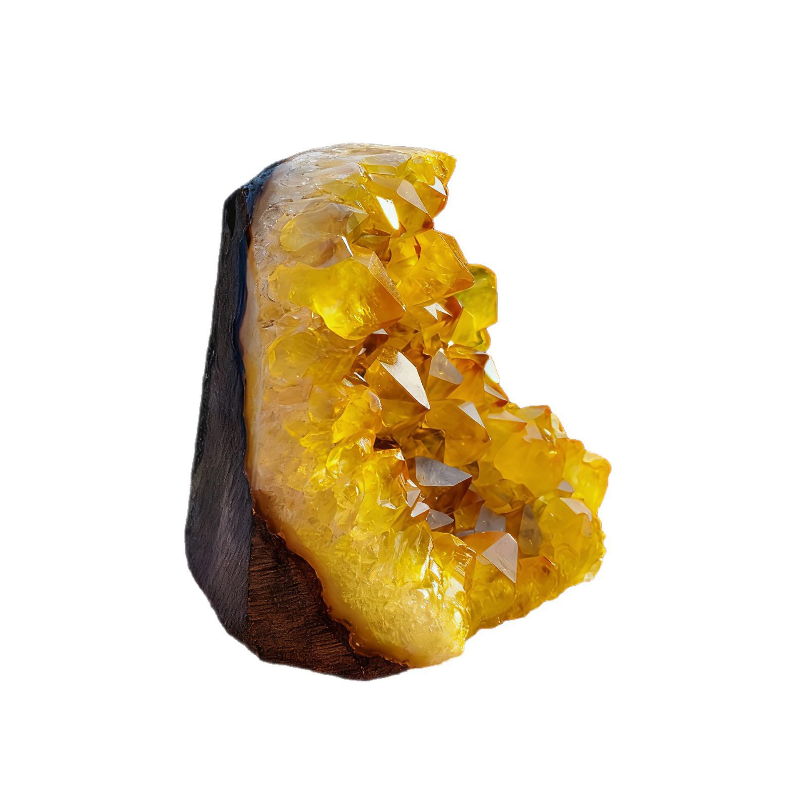 Phhxkkuo Natural Yellow Citrine Raw Crystal Cluster Genuine Golden Citrine Geode Druzy Specimen, Healing Crystal for Wealth, Solar Plexus Energy,200~300g