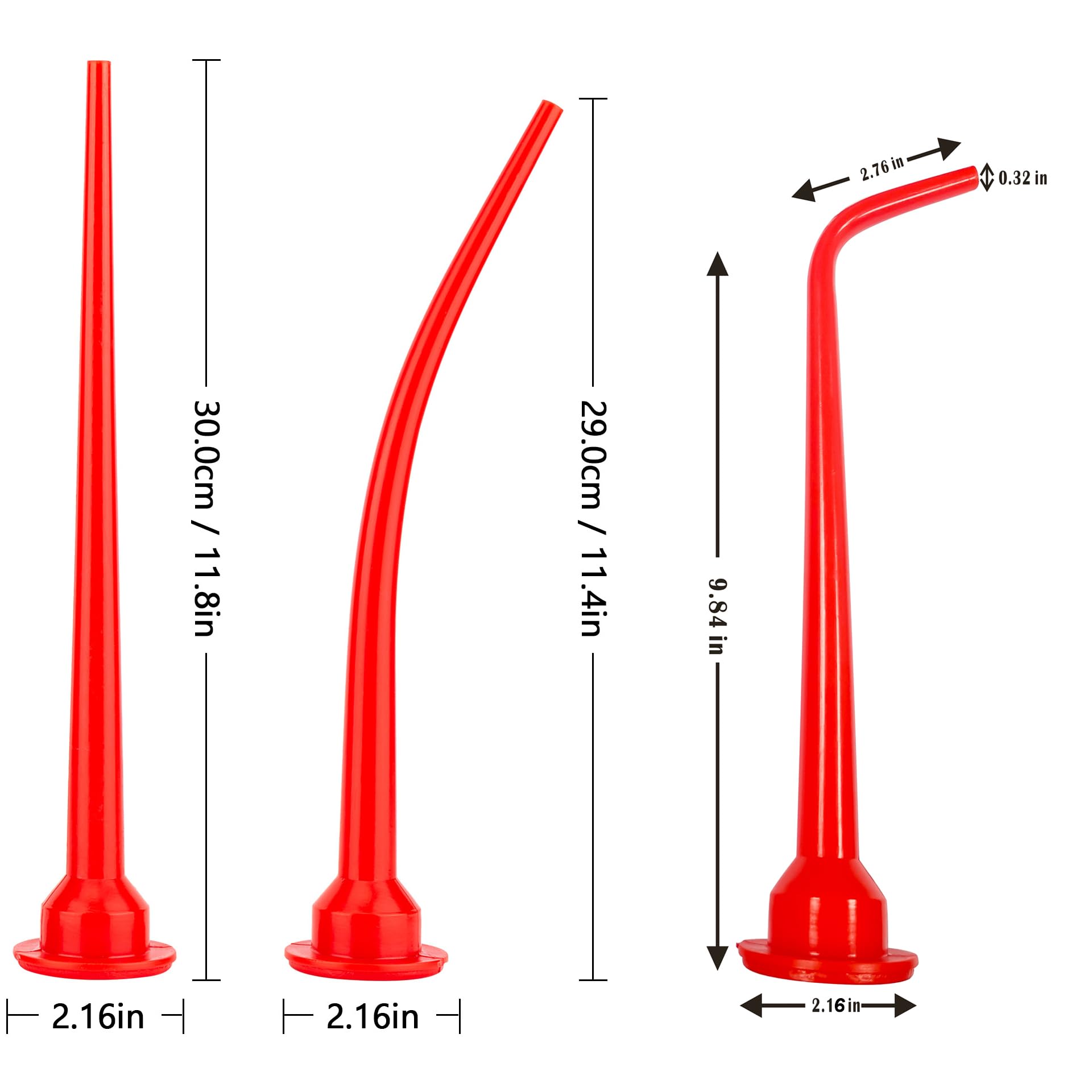 ANZHUO Caulking Nozzle for Sausage Caulking Gun Caulk Tube adapters Used for Sealing Seams Installing Glass Doors and Windows Tiles kitchenware advertisements (1Straight +2 Curved) - Image 2
