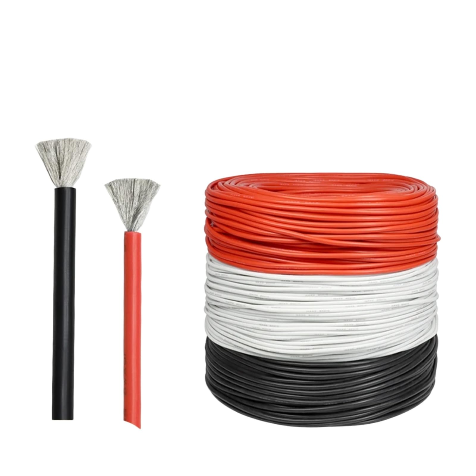 1~20m Cavi di gomma silicone ultra morbido 26 24 22 20 18 16 14 12 10 8 6 4AWG elettrici resistenti al calore 200(White; 10 meters; 16AWG)