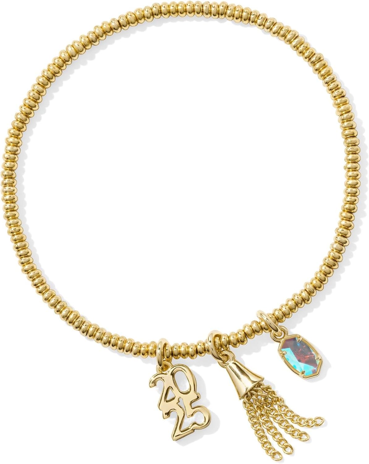2026 Gold Graduation Stretch Bracelet in Dichroic Glass