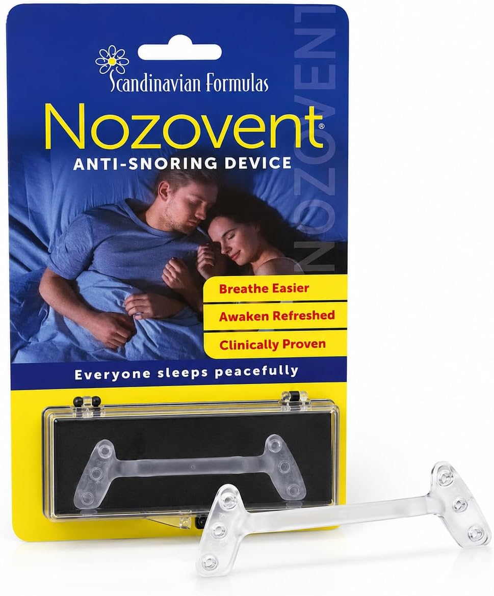 Nozovent Anti-Snoring Nasal Dilator Device, Natural Snore Relief & Airflow Support