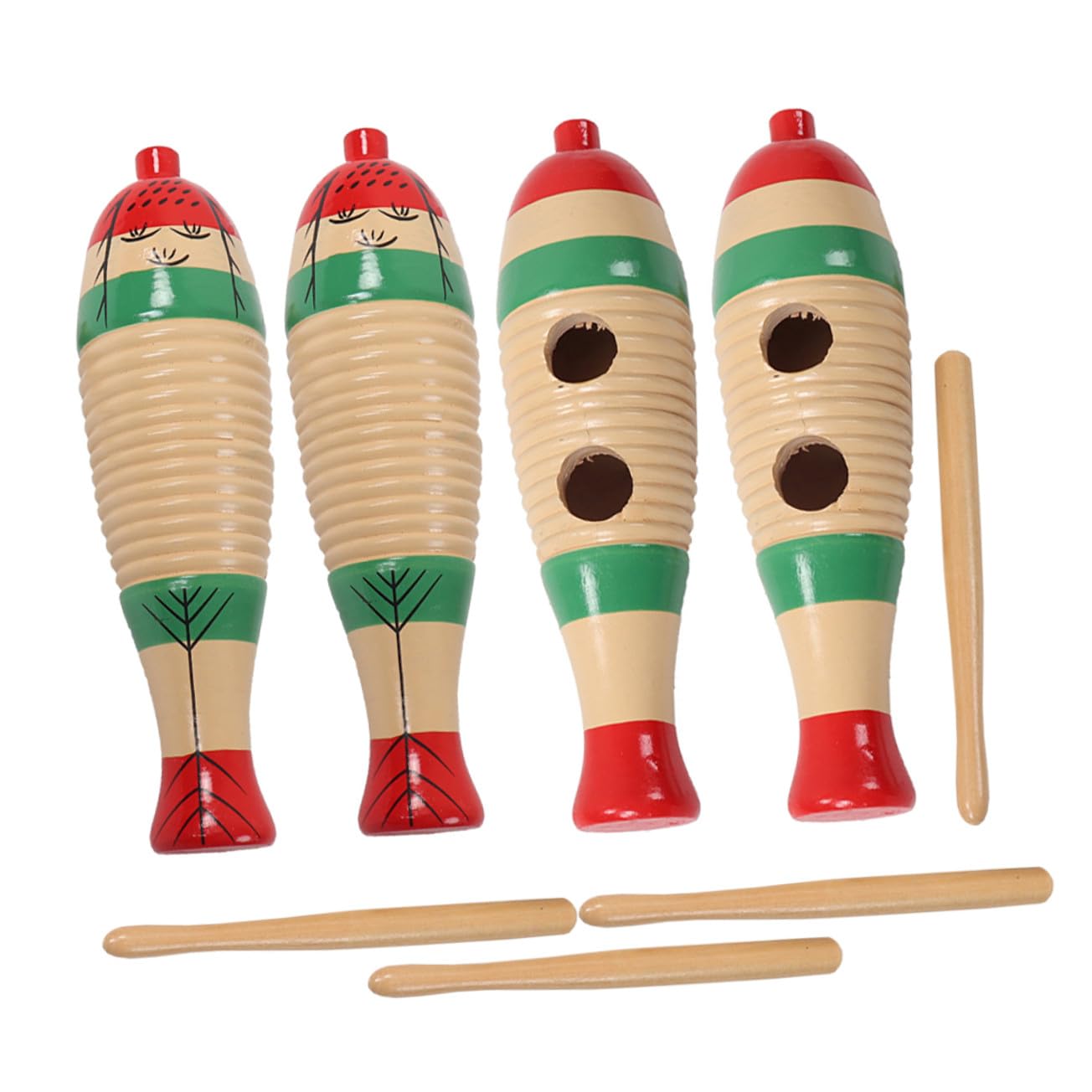 Juguetes de Instrumento de Percusión para Niños Pequeños de Madera, 4 Piezas Reutilizables con Diseño Delicado y Fáciles de Guardar para Diversión Educativa