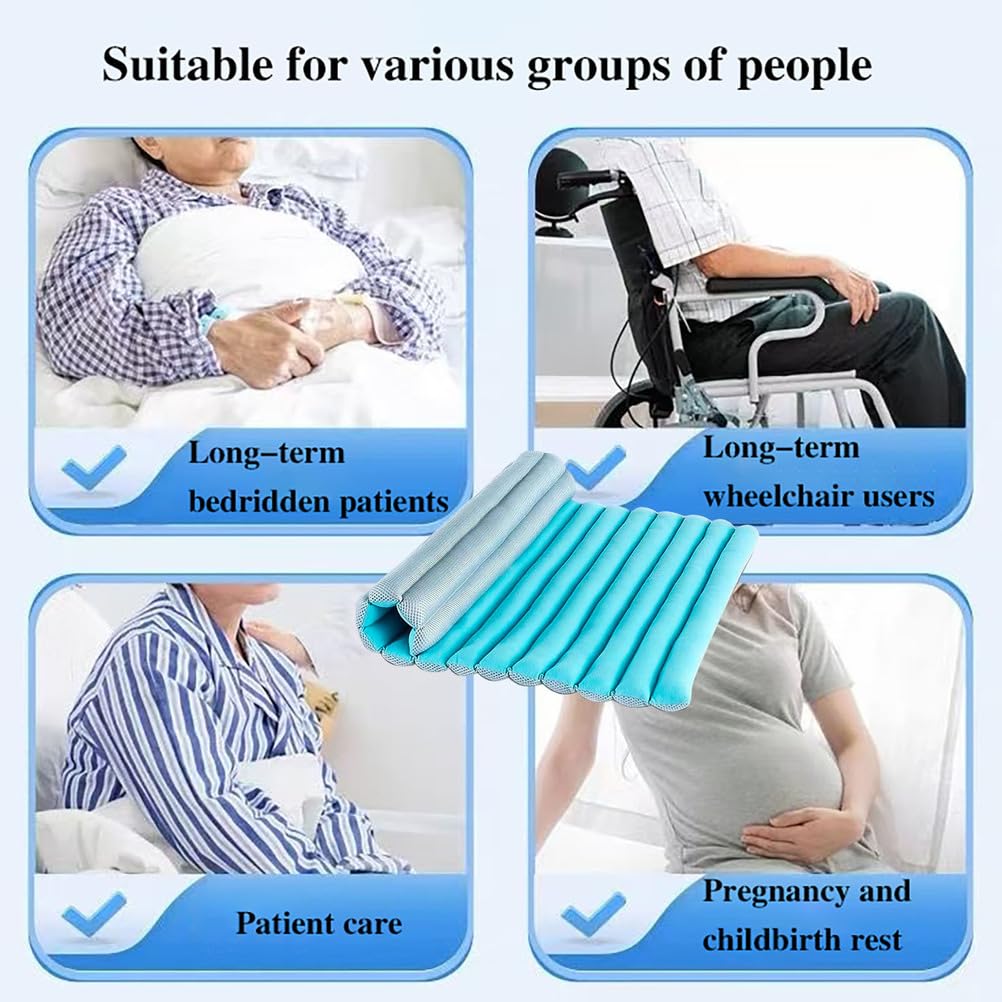 Générique Matelas Anti-Escarres À Compression Contre Les Coussin Respirant pour Le Coccyx des Personnes Âgées Prévention des Escarres Utilisable À L'hôpital en Fauteuil Roulant,Blue a,90×70cm
