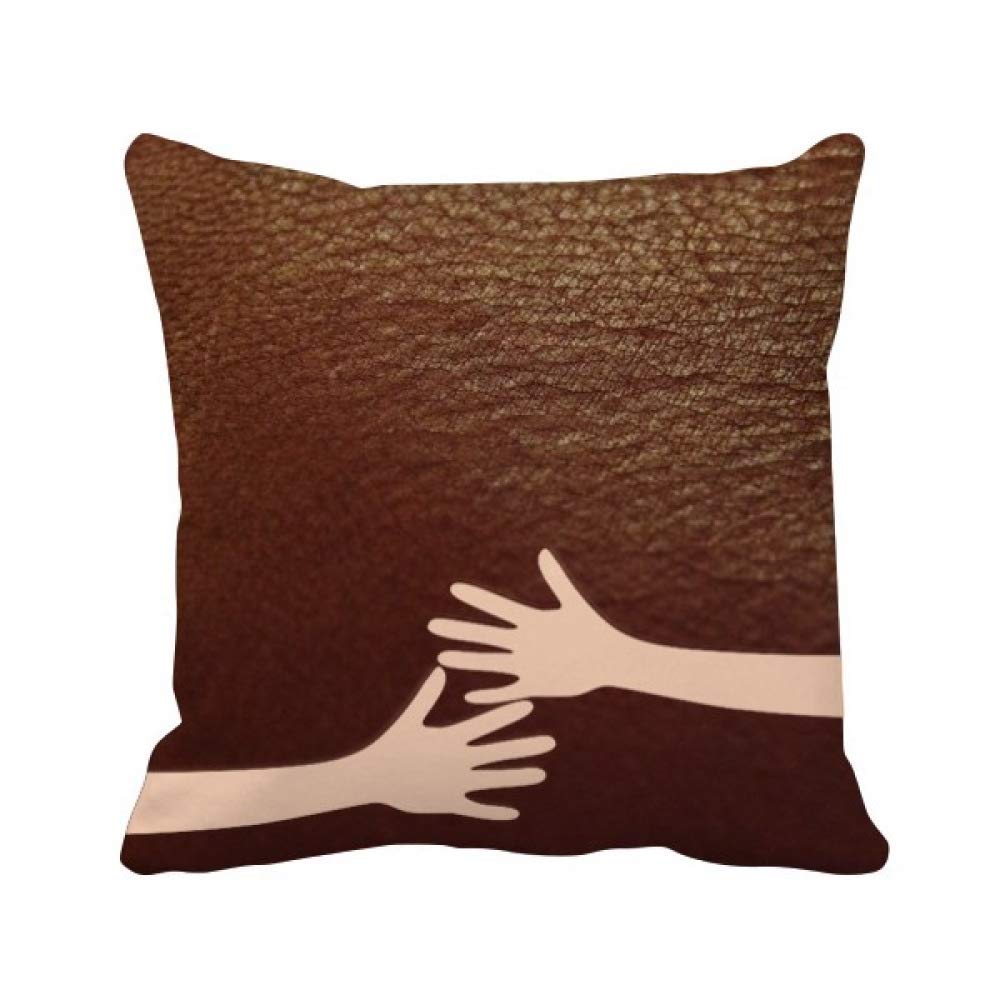 Coussin de cuir brun abstrait : housse décorative élégante et design unique